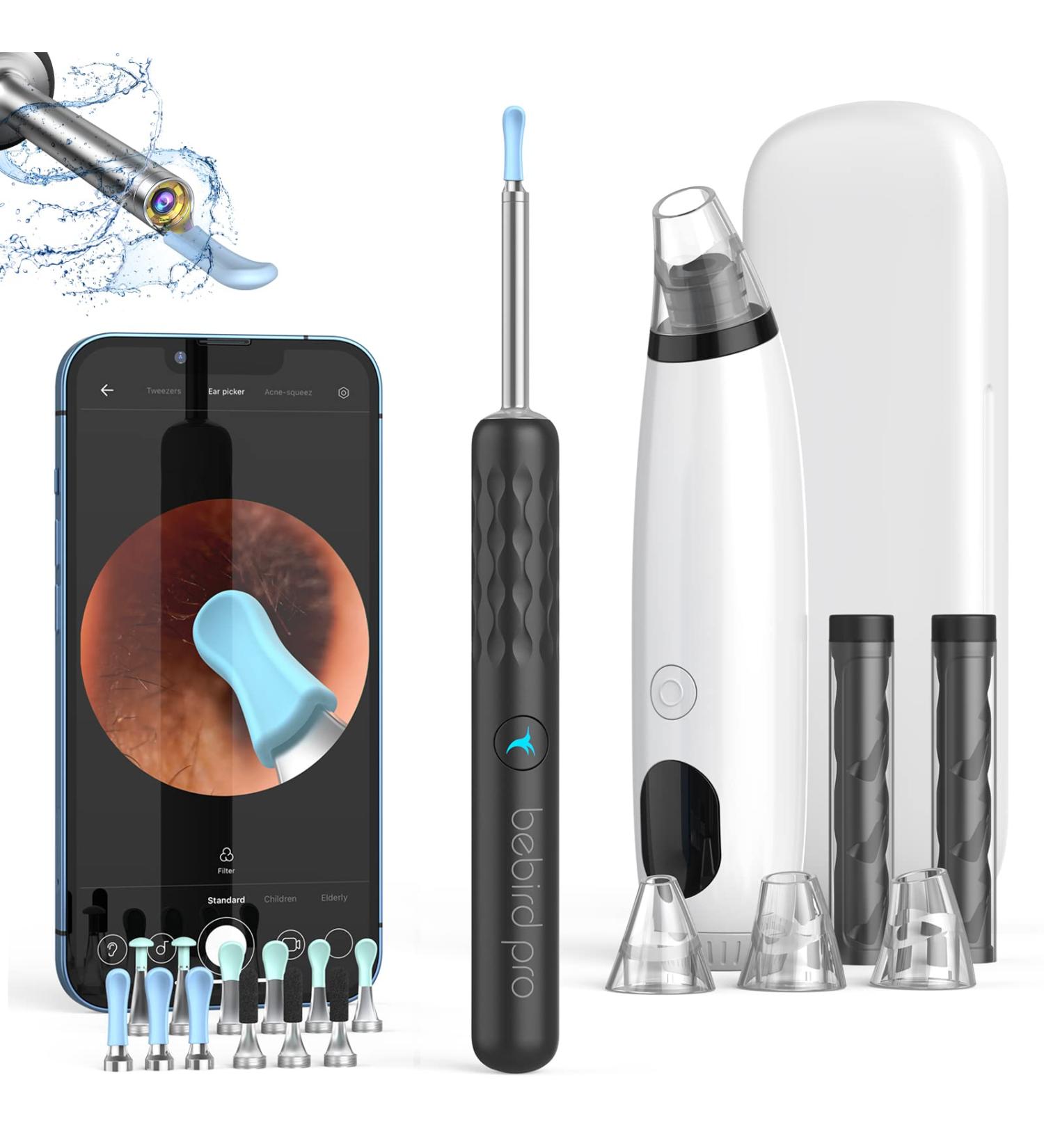Bebird Pro Ear Wax Removal Tool with 1440P HD Camera and 6 LED Lights | Free Deep Cleaning Blackhead Remover | FDA Approved Ear Cleaner for Smaller Ears | iOS Android Compatible - Buy Online on GoSupps.com