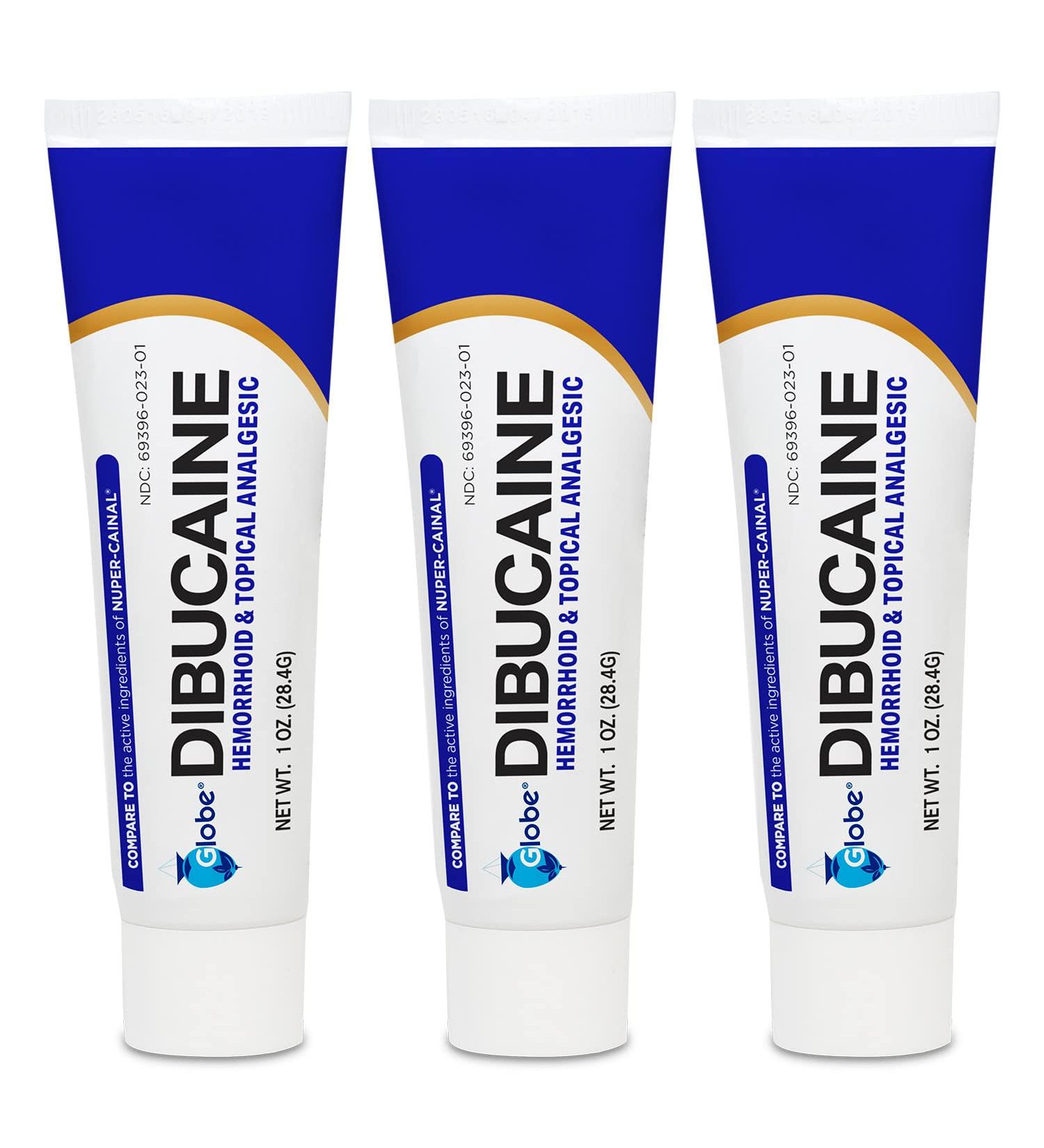 (3 Pack) Globe Dibucaine 1% Hemorrhoid Treatment Ointment - 1 Oz Rapid Relief from Itch and Burn - Buy Online on GoSupps.com
