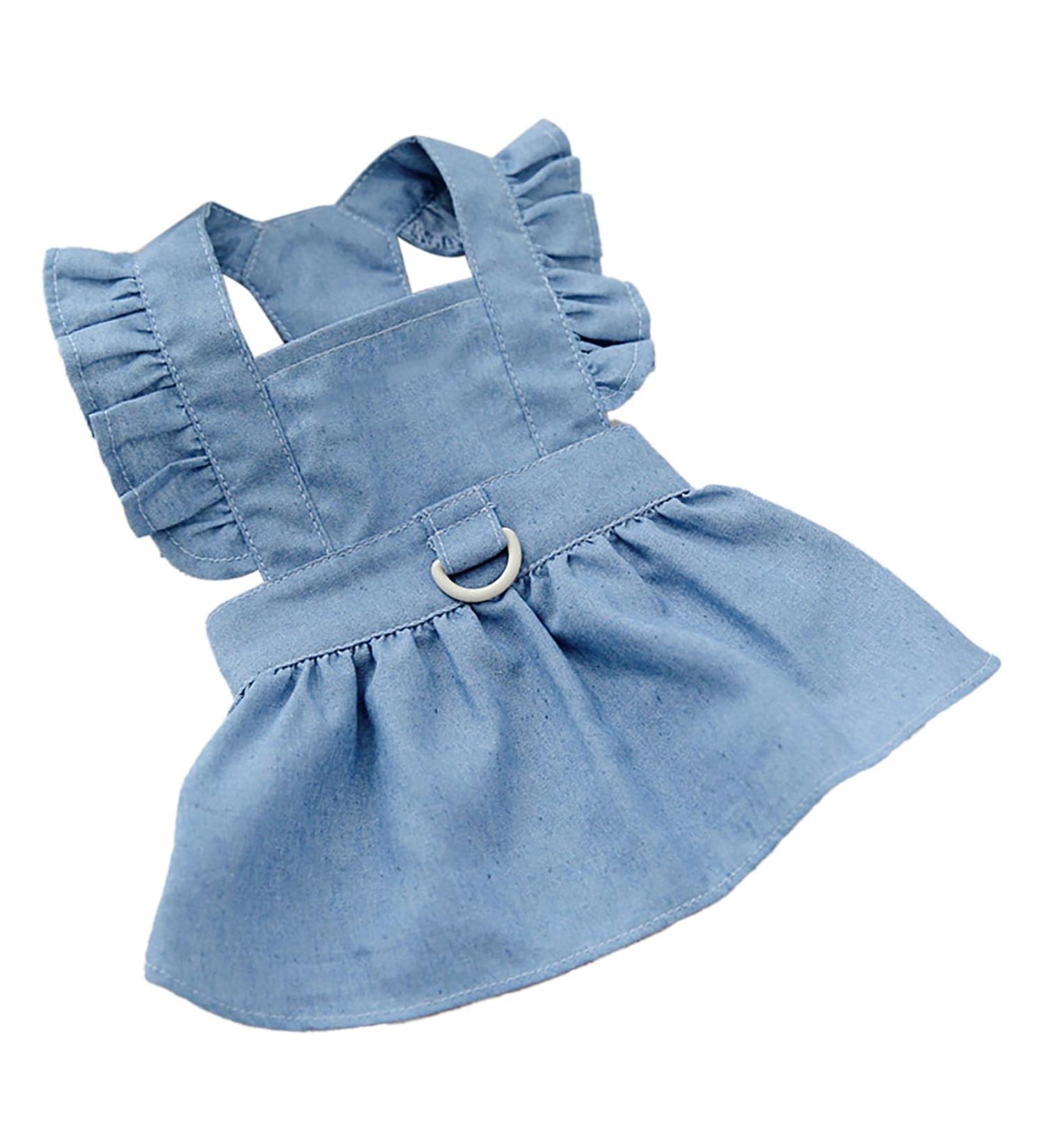 Light Blue Dog Dress - Comfortable Spring Outfit for Small Dogs | Shop Now - Buy Online on GoSupps.com