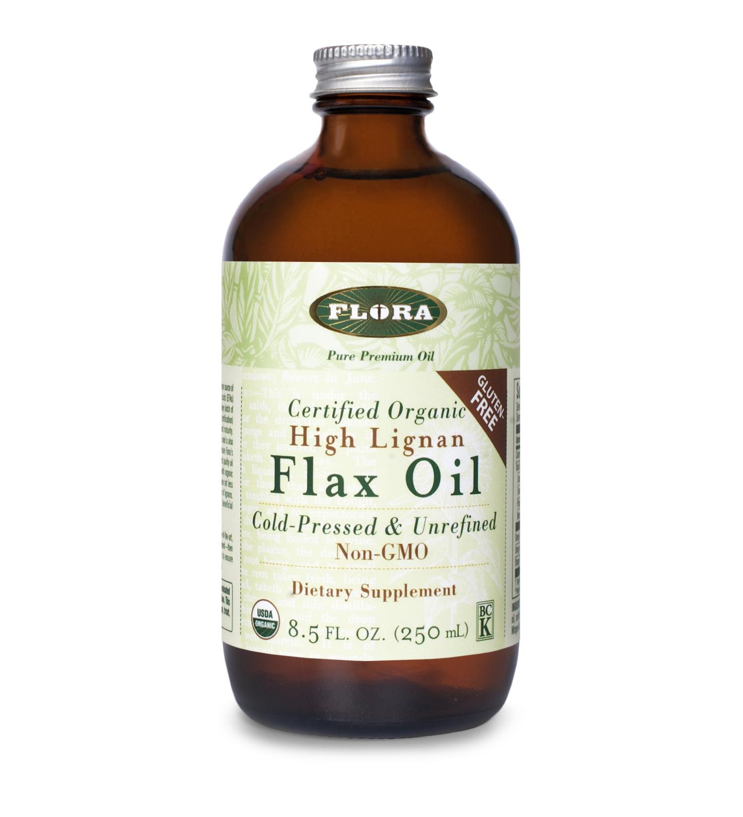 Flora Organic Flax High Lignan Oil 17 oz - Cold Pressed & Unrefined - Non GMO & Gluten Free