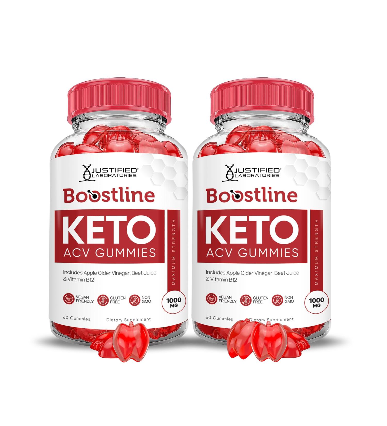 Boostline Keto ACV Gummies 1000MG | 2 Pack Vegan Non-GMO Apple Cider Vinegar with Pomegranate & Beet Juice | 120 Gummies for Weight Loss - Buy Online on GoSupps.com