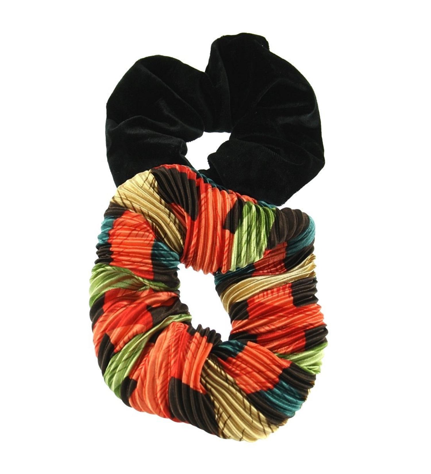 Zac's Alter Ego Set of 2 Hair Scrunchies - Crinkled 80's Inspired and Velvet Orange - Buy Online on GoSupps.com