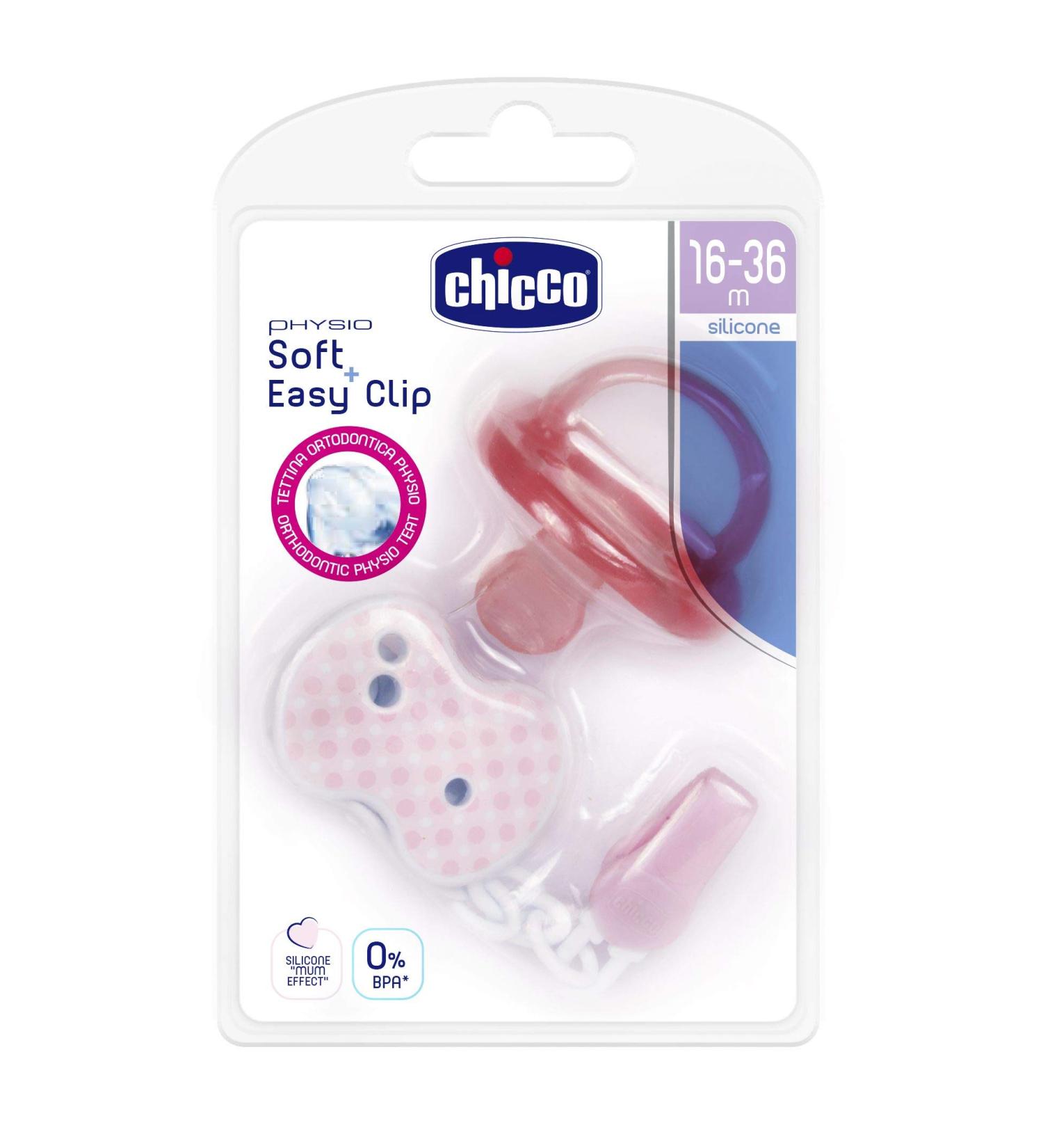 Chicco pacifier Physio soft silicone 16 36 m incl. pacifier chain