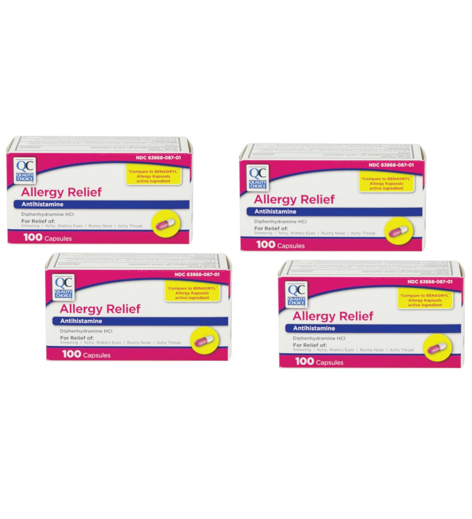Quality Choice Allergy Relief Antihistamine Medicine - 400 Capsules - Buy Online on GoSupps.com