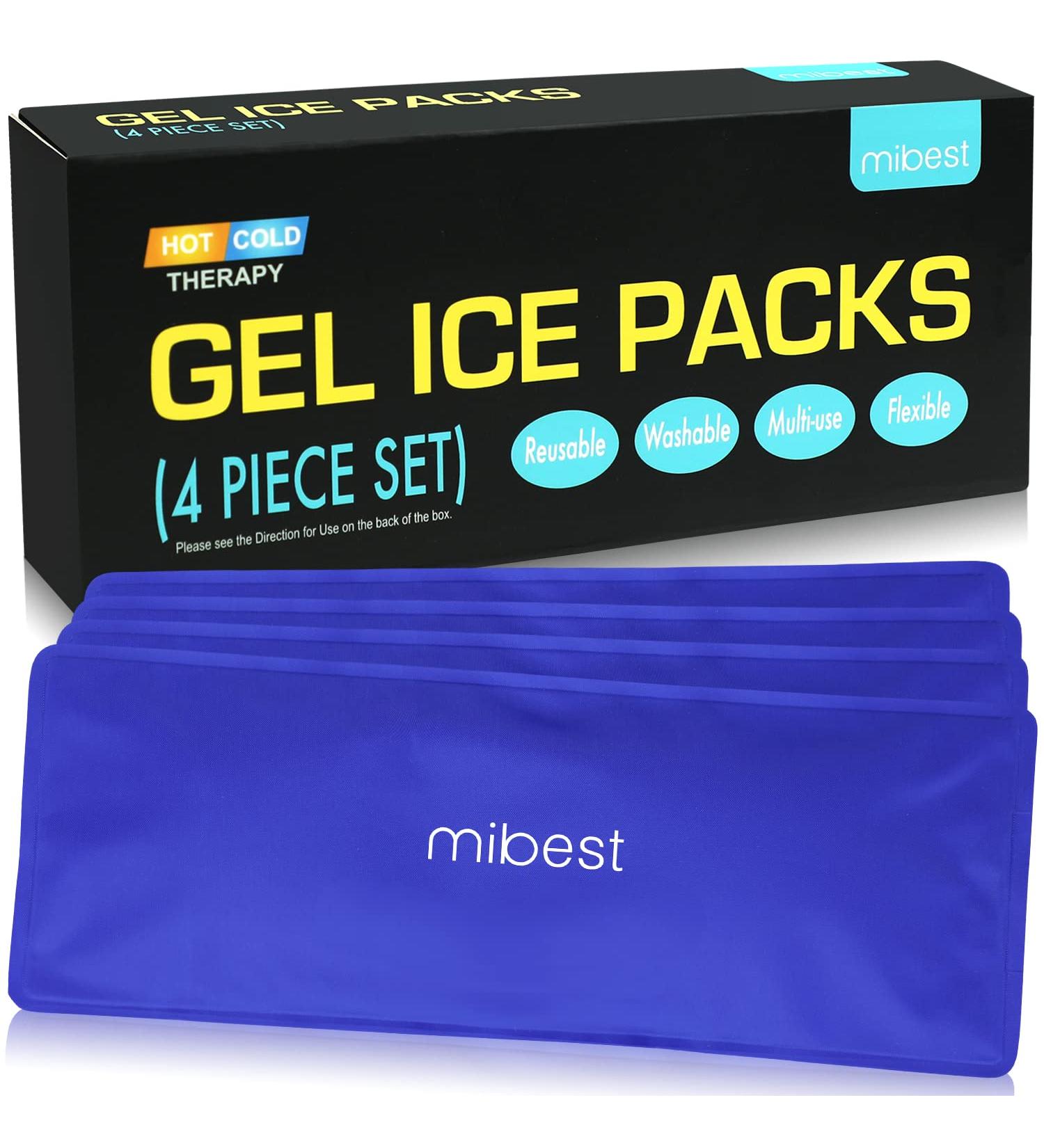 MIBEST Gel Ice Pack Set for Knee Pain Relief - 4 Pack Cold Therapy & Hot Therapy for Elbow, Shoulder, Hip, Lower Back - Men & Women - Buy Online on GoSupps.com