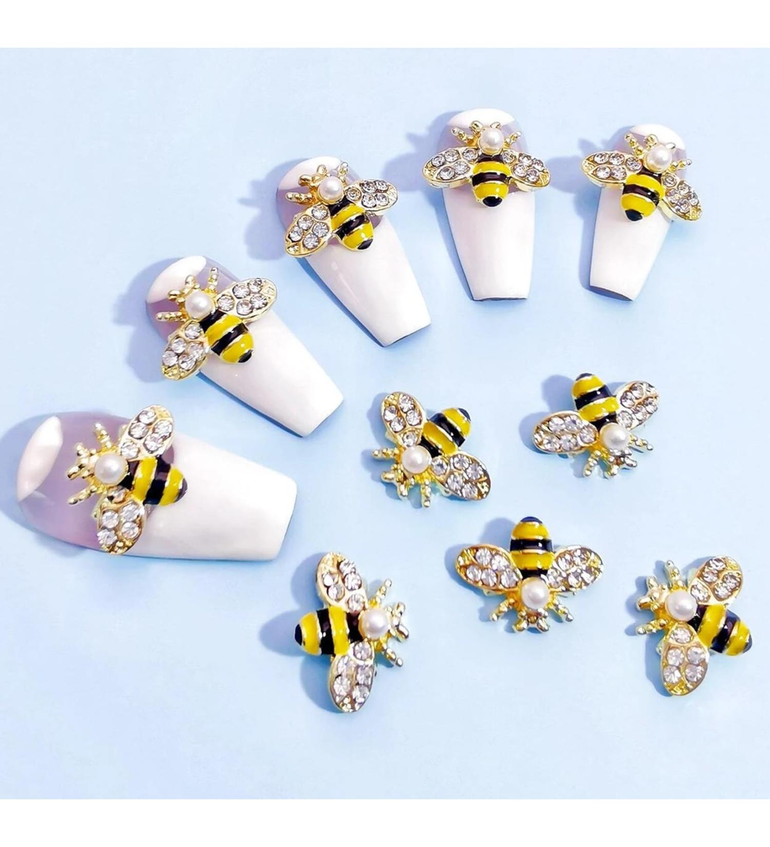 10pcs Bee 3D Nail Art Charms Mix Honey Bee Nail Art Mini Cabochon Nail Art Decoration DIY Nail Charms Nail DIY Supplies