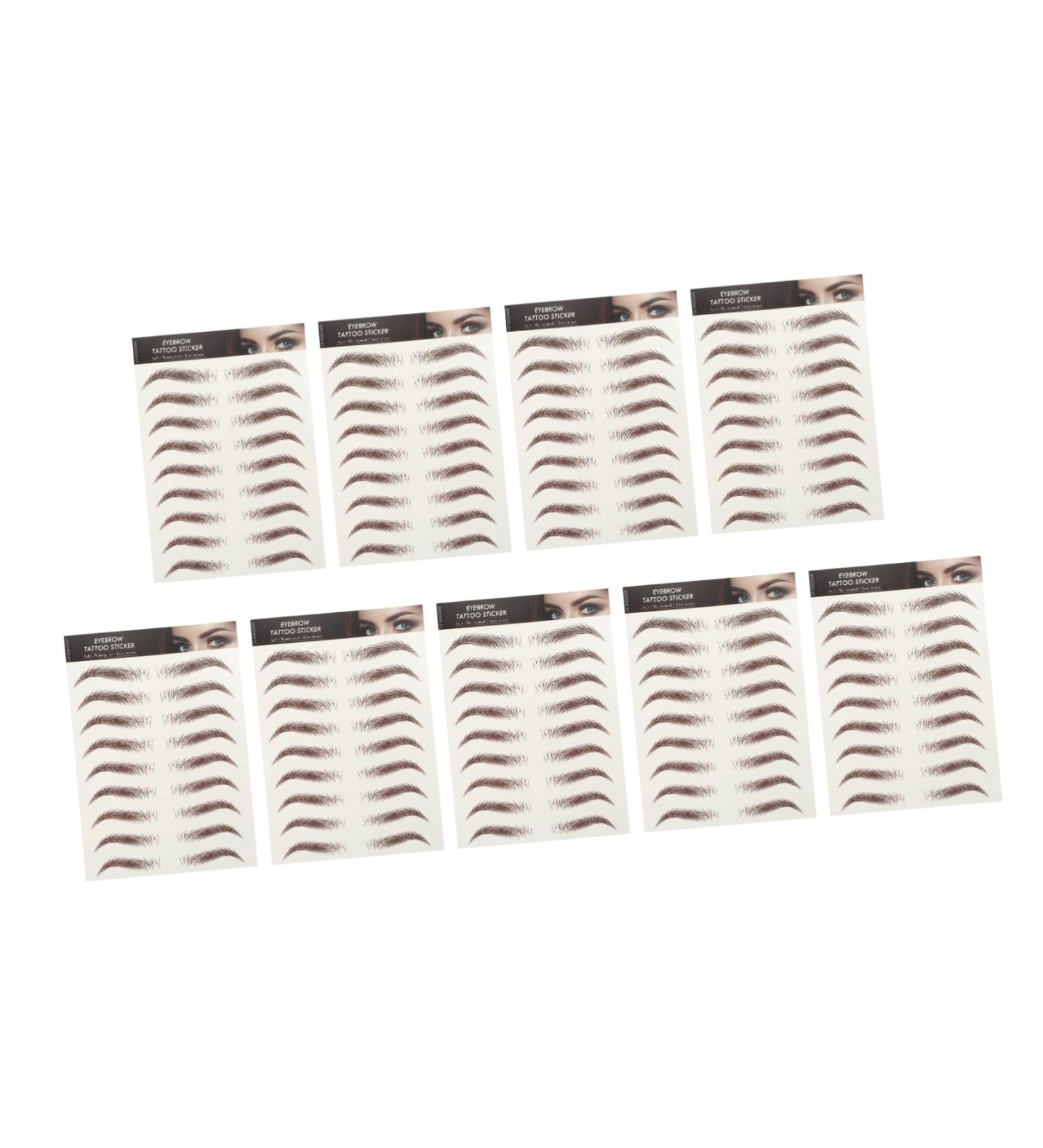 PLAFOPE 6d Eyebrows Stickers 9 sheets Temporary Hairlike Lady Waterproof Eyebrows False Transfer Transfers Brow Stickers - Buy Online on GoSupps.com