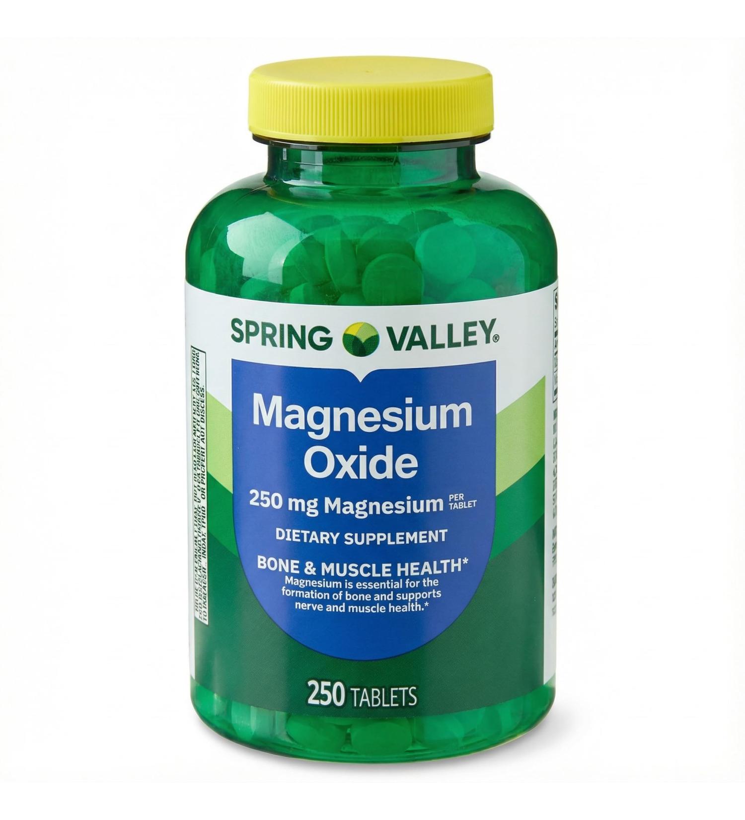 Magnesium Supplement Magnesium Oxide 250 mg Daily Dietary Vegetarian Formula Essential Magnesium Supplements for Bone and Muscle Support (Pack of 1) - Buy Online on GoSupps.com