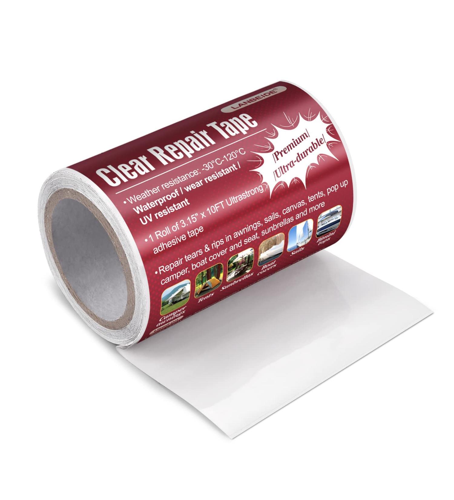 Fabric Repair Tape Kit for Awning, Boat Covers, Tent, Pop Up Camper & RV - 9.84FT x 3.15 Canvas Repair Tape - Buy Online on GoSupps.com