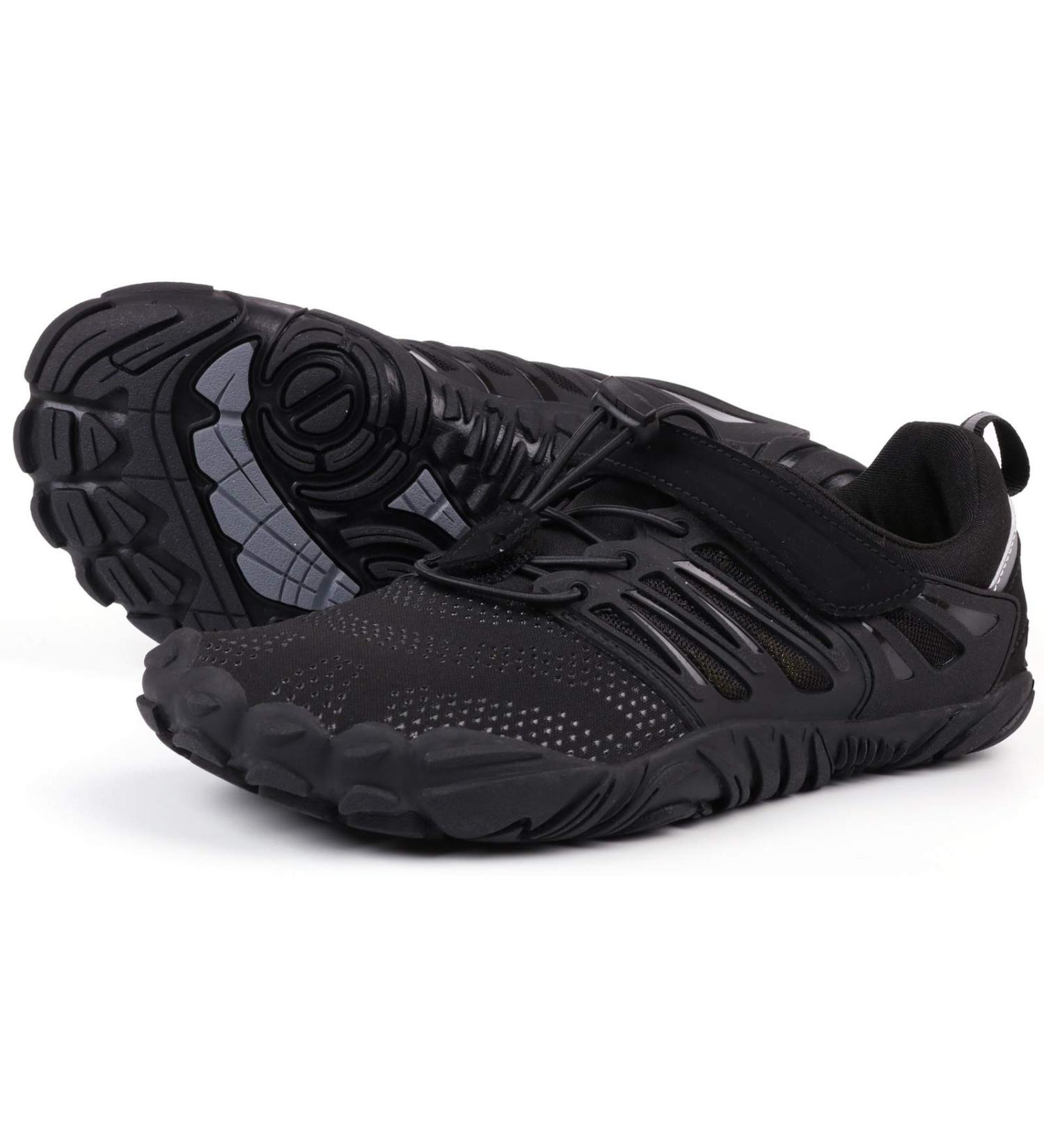 Joomra Women's Minimalist Trail Running Barefoot Shoes | Wide Toe Box | Zero Drop | Size 7.5-8 | All Black - Buy Online on GoSupps.com