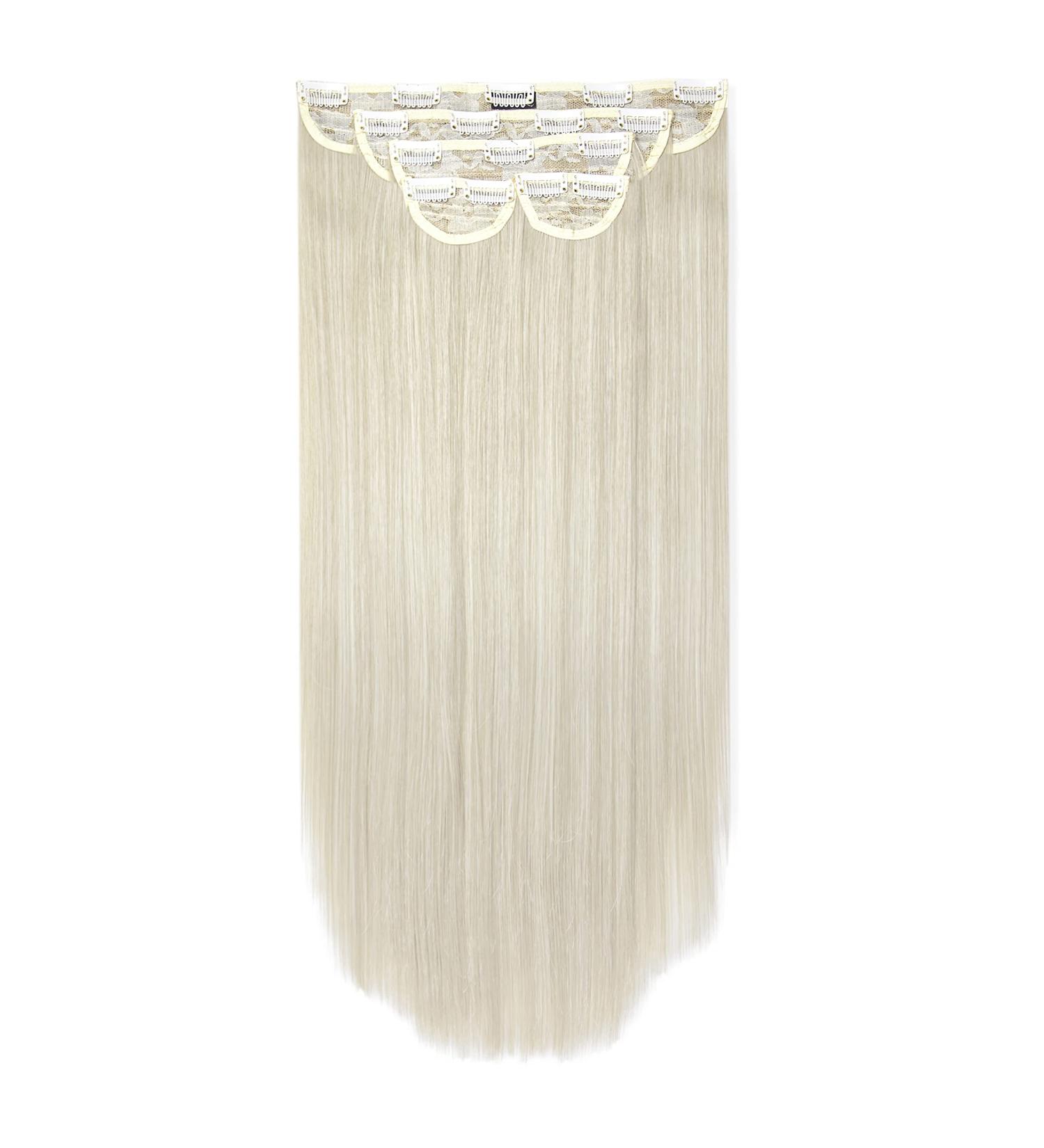 Lullabellz Super Thick Straight Clip In Hair Extensions 5-Piece 22-Inch Length Bleach Blonde