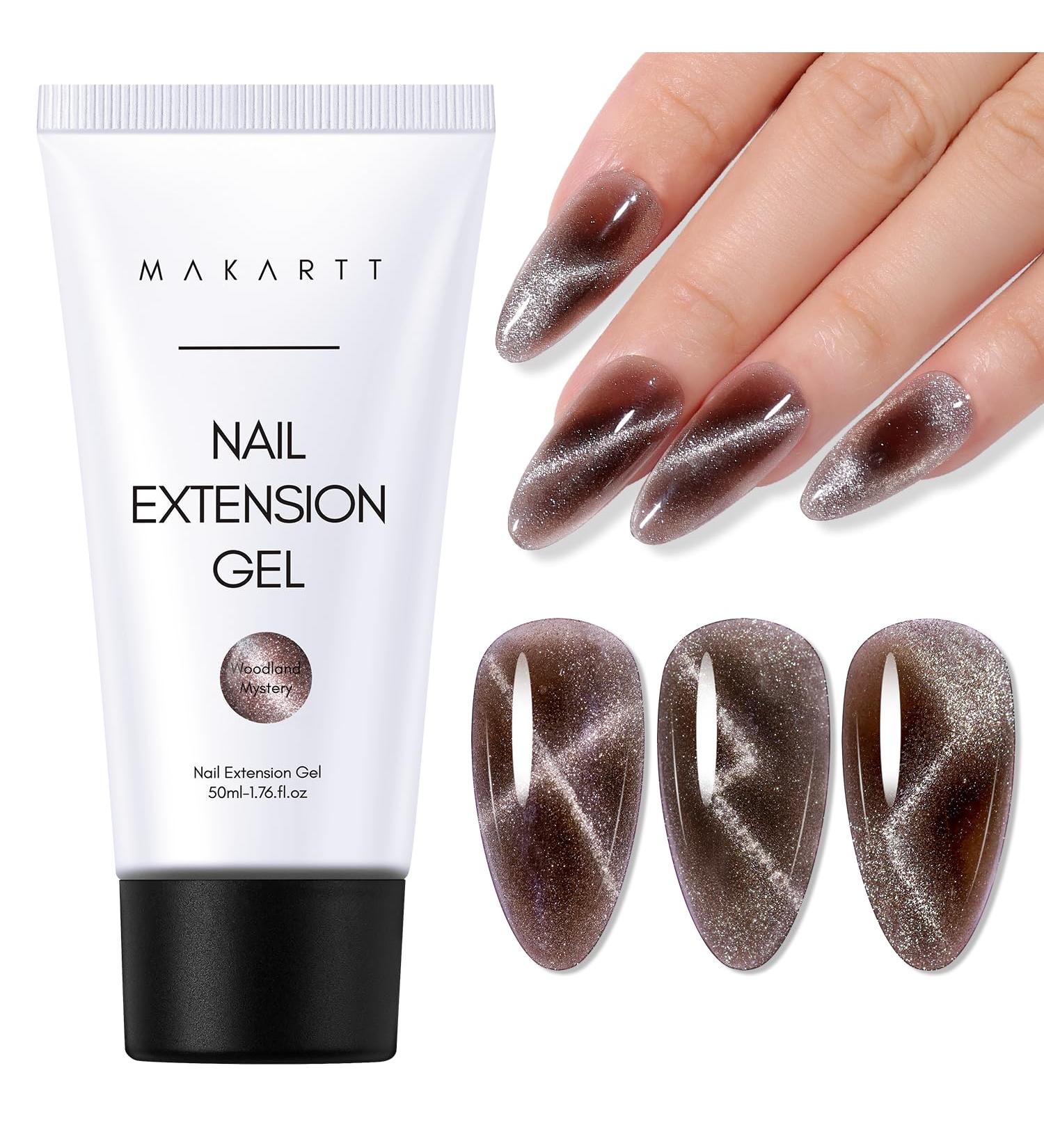 Makartt Cat Eye Poly Nail Gel 50ML Gel Builder Magnetic Effect Soak Off Nail Extension Strengthener 3D DIY Hard Gel Nail Art Design Manicure Home Salon - Woodland Mystery - Buy Online on GoSupps.com