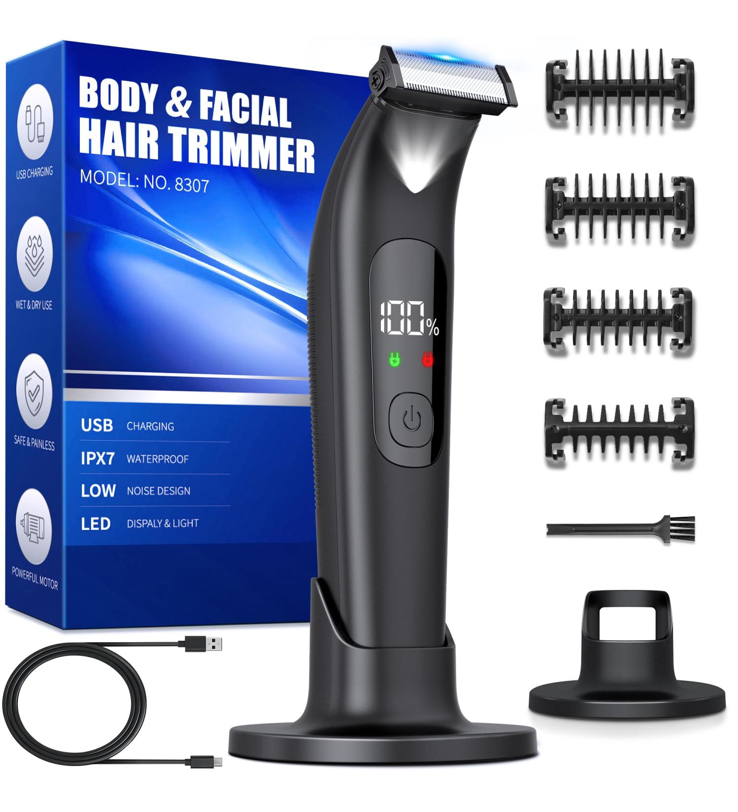 FANHEE Mens shaver electric waterproof with LED light intimate zone body hair trimmer facial body groomer for men beard trimmer for face and body - Buy Online on GoSupps.com
