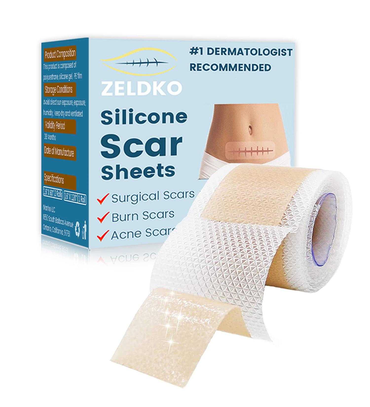 Medical-Grade Silicone Scar Sheets for Surgical Scars, Keloids, and Stretch Marks - 1.6 x 120 inches - Buy Online on GoSupps.com
