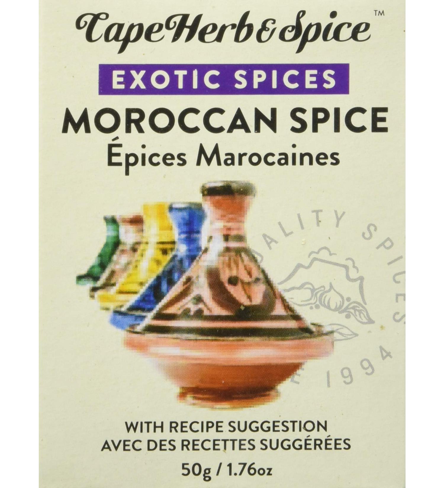 Cape Herb & Spice - Meal Kits - Moroccan Spice No MSG No Artificial Flavouring Non-GMO Halal Vegan Gluten-Free 12 Count of 50g 50 g (Pack of 12) - Buy Online on GoSupps.com