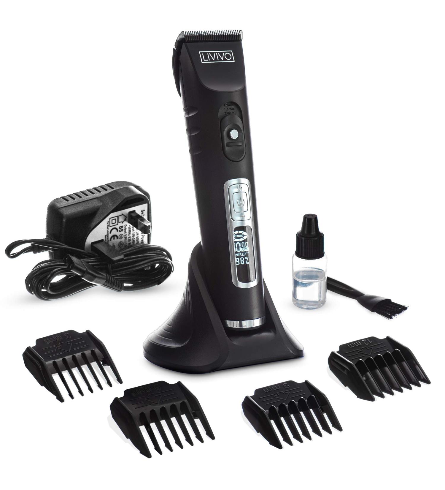 FiNeWaY Rechargeable Cordless Hair Clipper Set for Men Baby Kids Ceramic Titanium Blade Hair Trimmer with LED Display Guards Hair Groomer Haircut Grooming Kit Mens Beard Shaver Trimmer - Buy Online on GoSupps.com