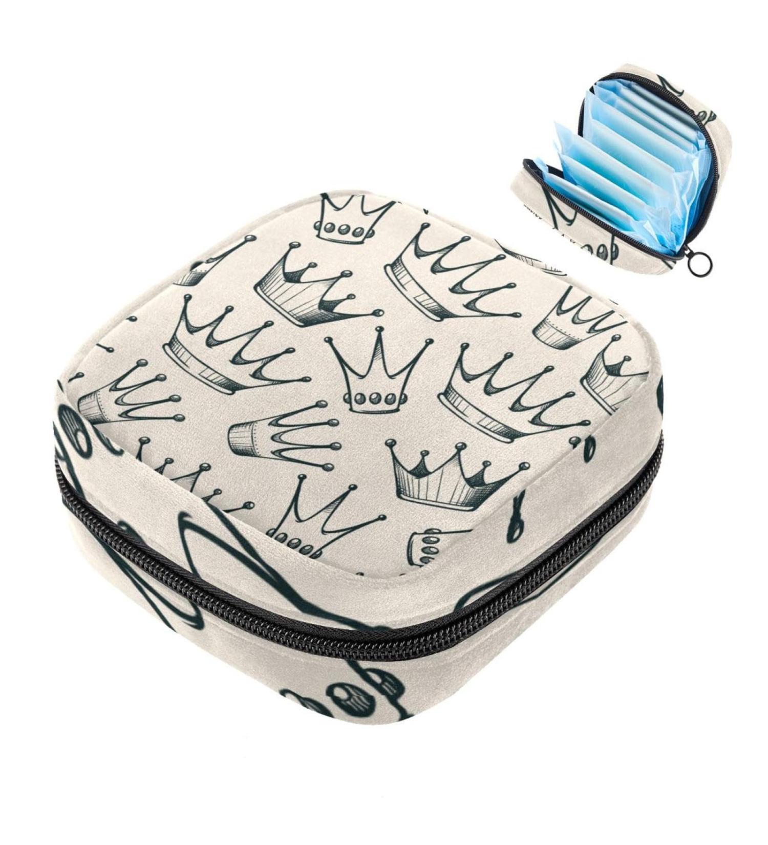 Shop Women's Binding-Up Bags - Crown Princess Beige Menstrual Pad & Tampon Holder for School & Office - Multi-Colored Storage Solutions - Buy Online on GoSupps.com