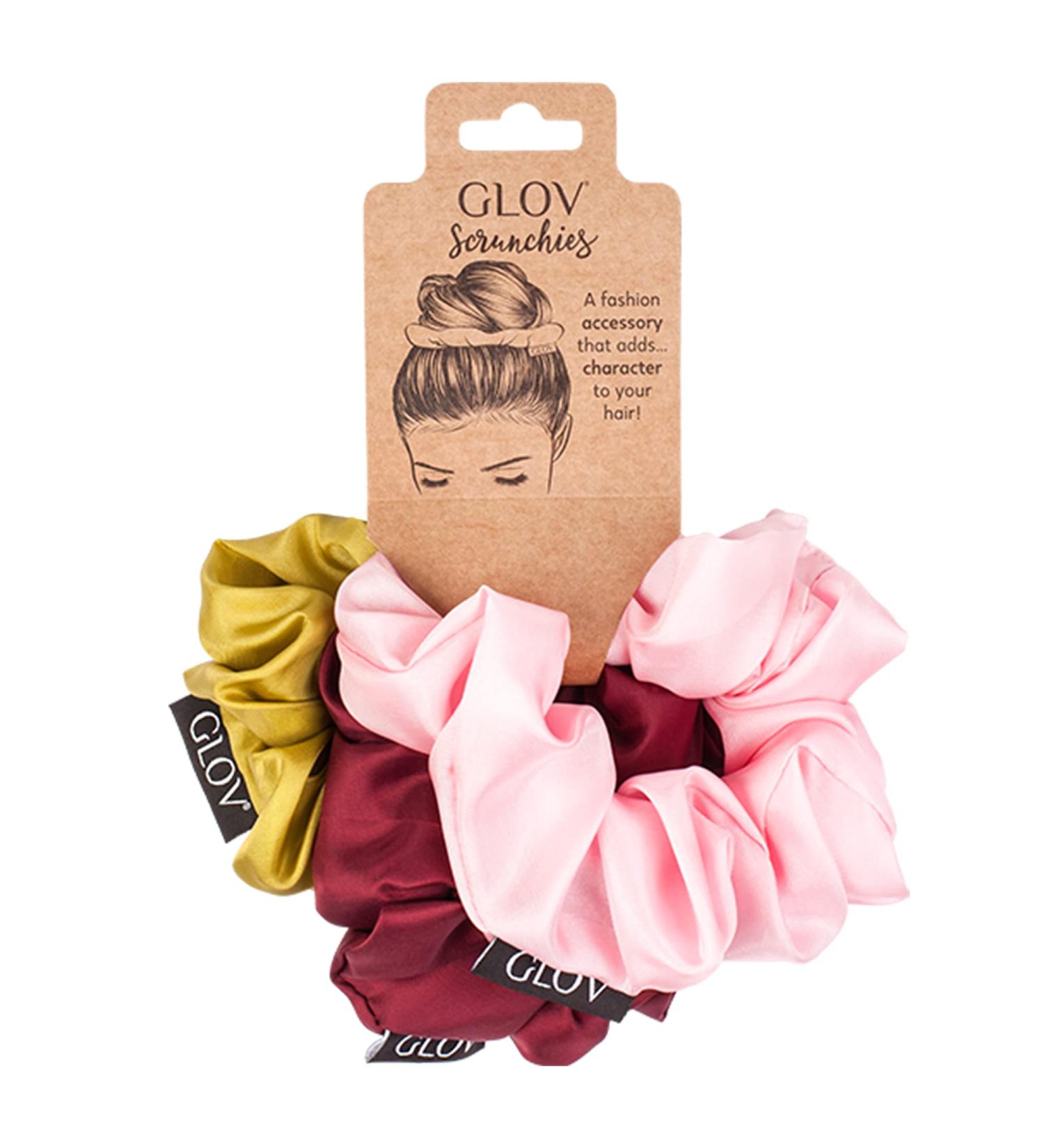 Shop Satin Hair Scrunchies for Girls & Women - 3-Piece Set of Stylish Hair Ties & Rubber Bands - Buy Online on GoSupps.com