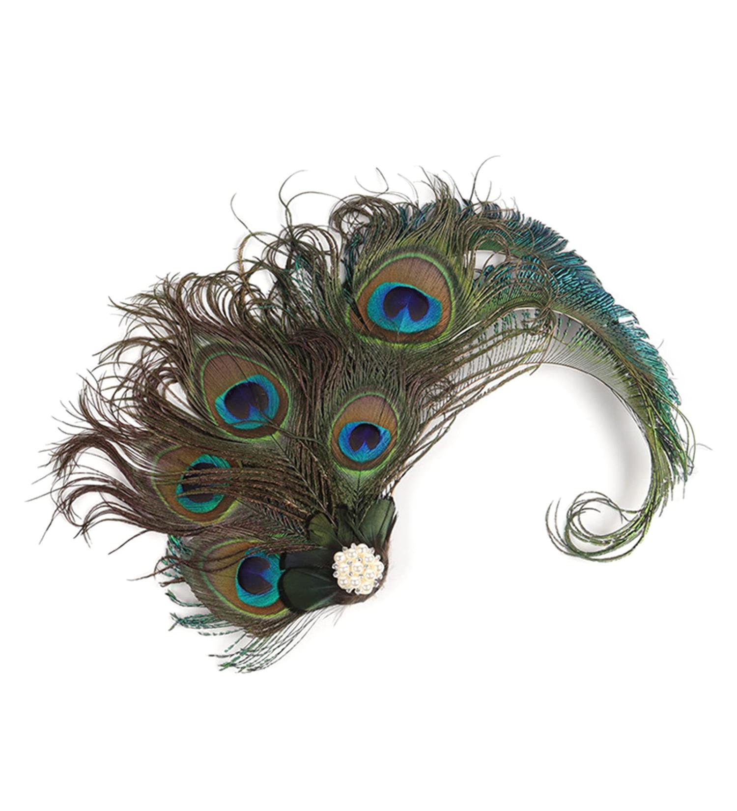 KODASW Peacocks Feather Hair Pin Peacocks Feather Hair Clip For Women Side Clip Peacocks Feather Headpiece 1920s Fascinator green feather - Buy Online on GoSupps.com