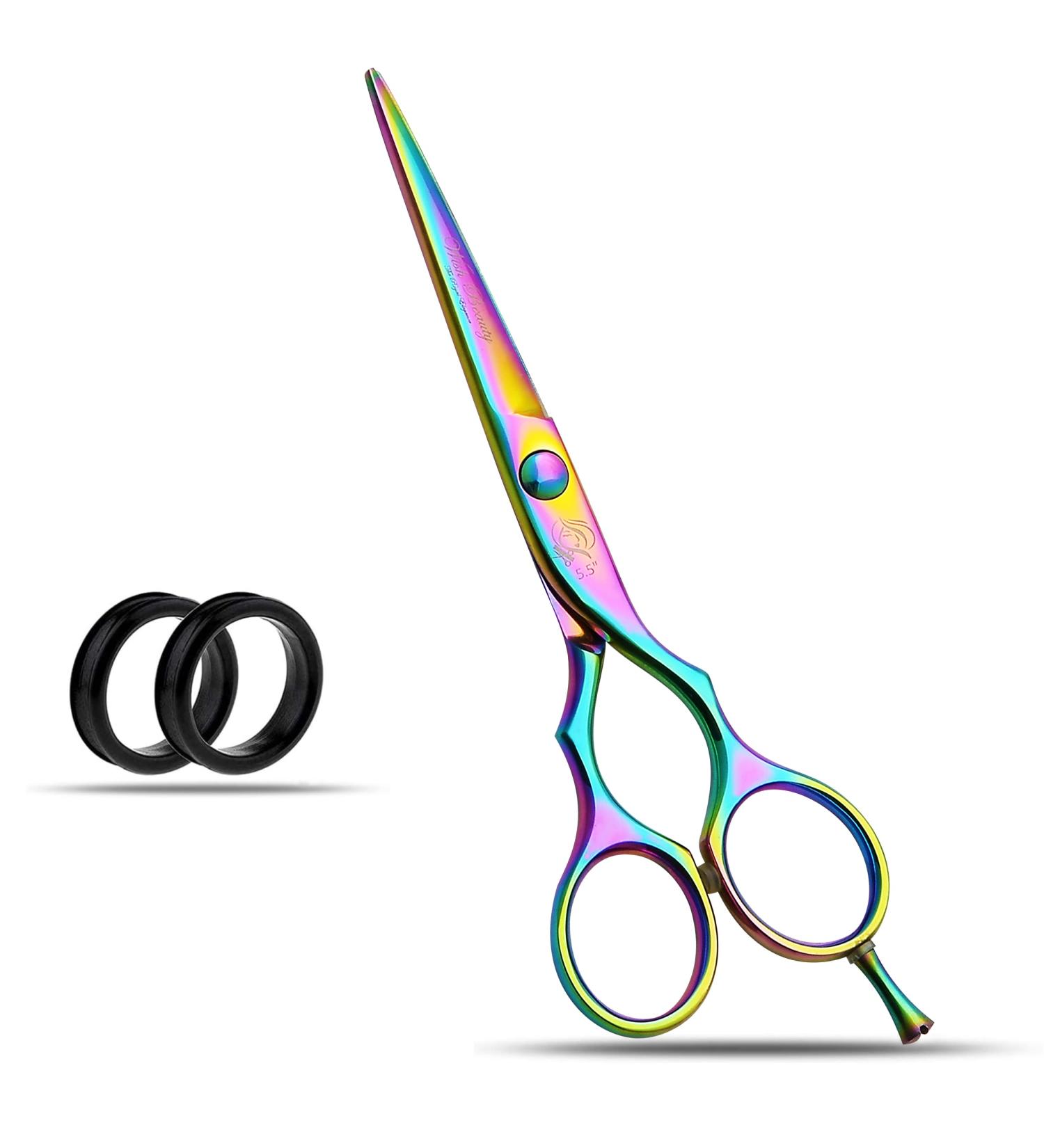 Wishbeauty Professional Hairdressing Scissors - 5.5 inch Hair Scissors for Women & Men - Barber Scissors for Hair Cutting - Sharp Scissor Blades - RightHand Hairdressers Scissors for Salon (Rainbow) - Buy Online on GoSupps.com