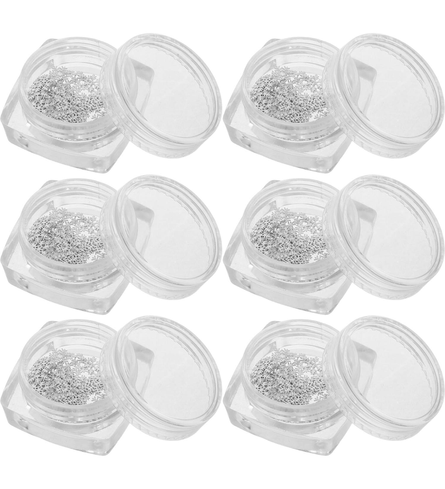  DIYEAH 6 Boxes Mini White Snowflake Nail Art Decorations Glitter Sequins for DIY Manicure Small Nail Accessories for Precise Winter - Buy Online on GoSupps.com