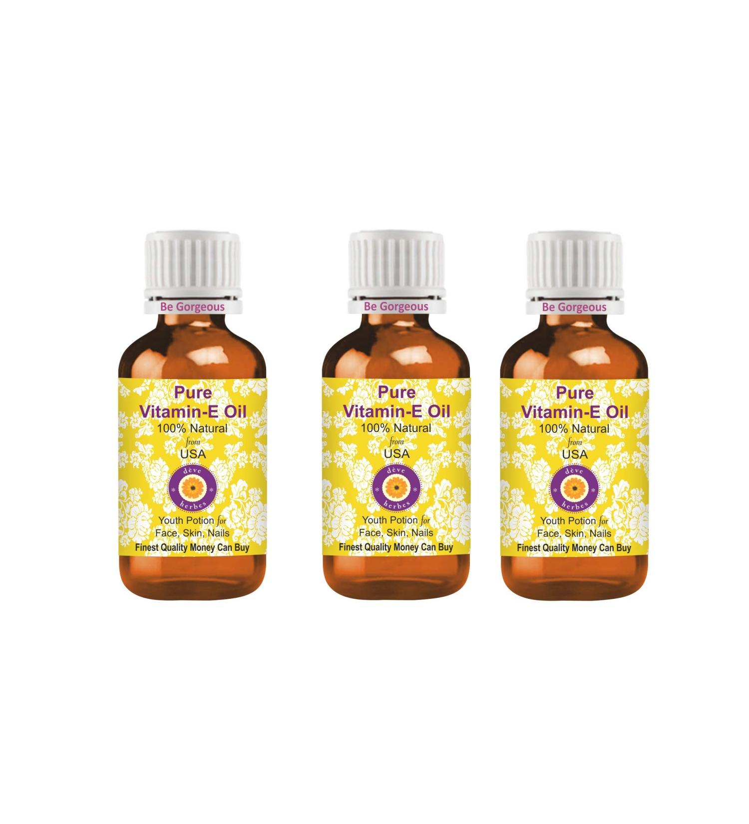 Deve Herbes Pure Vitamin E Oil Pack of Three 100ml X 3 10 oz - Buy Online on GoSupps.com