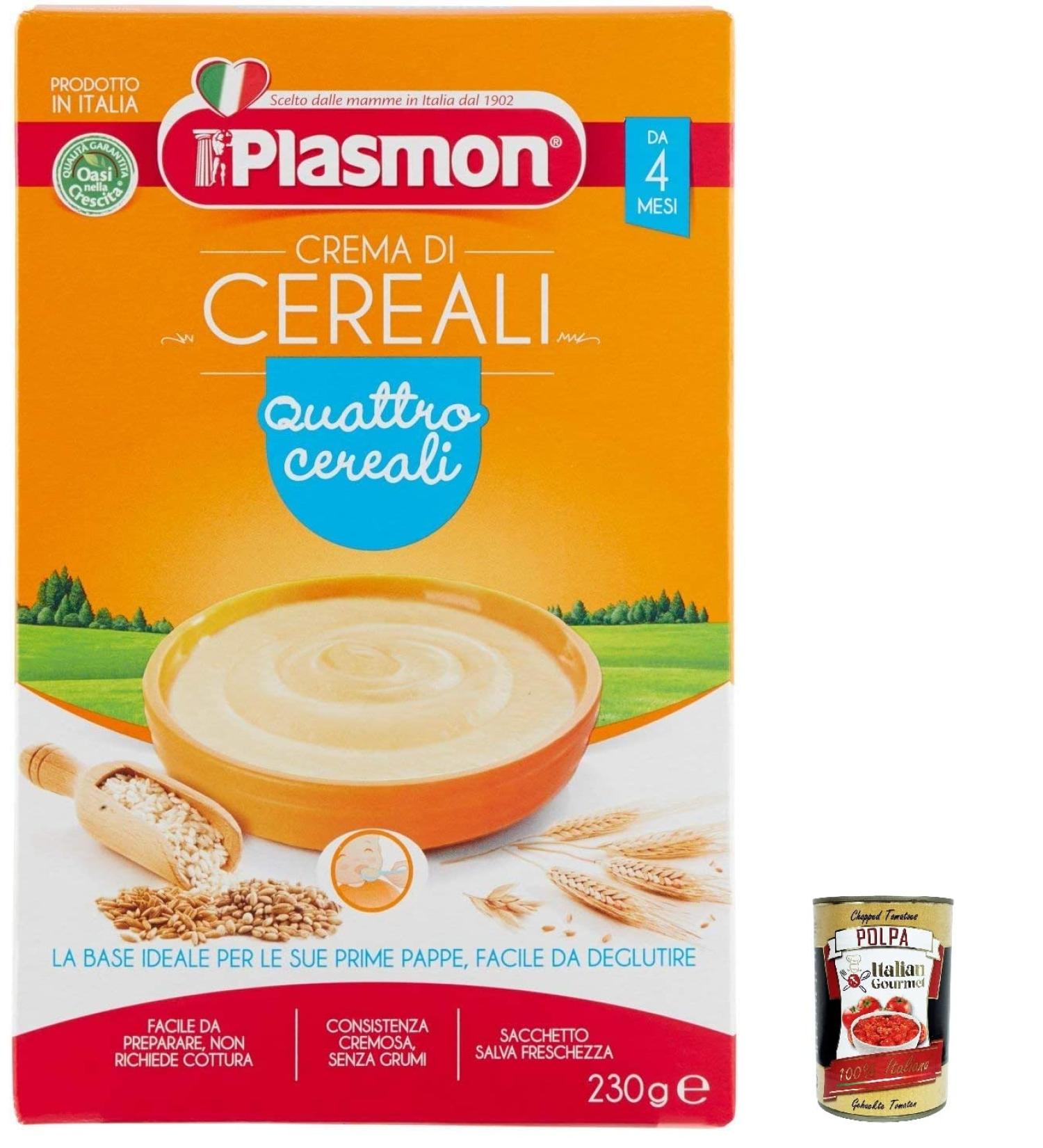  Italian Gourmet E.R. Plasmon Crema di Cereali Quattro Cereali Set of 3 bottles of modeling clay 230 g + Italian gourmet polpa 400 g - Buy Online on GoSupps.com