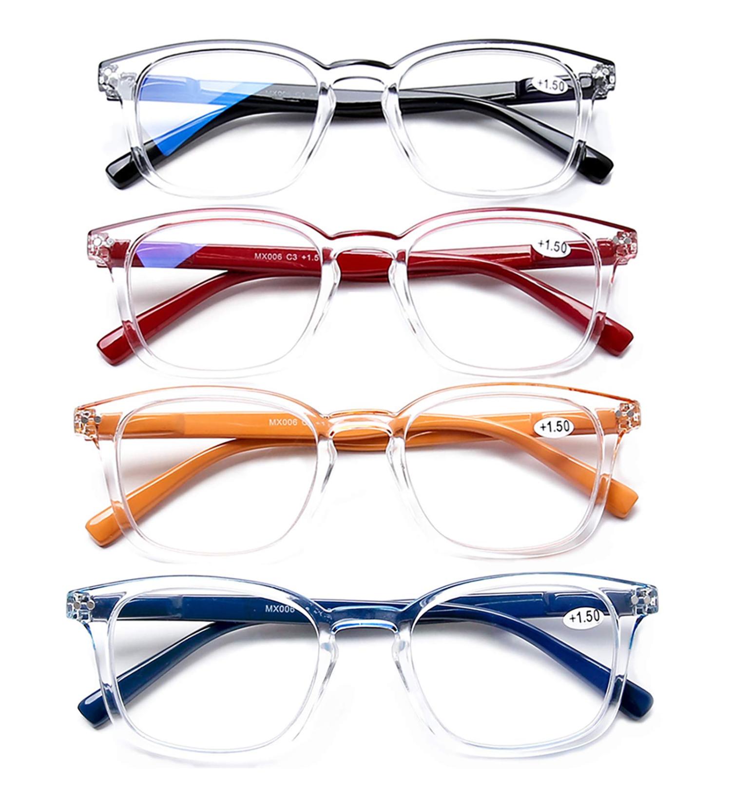 AQWANO Blue Light Blocking Computer Reading Glasses - Anti Glare UV Protection 2.0x - 4 Pack for Men & Women - Buy Online on GoSupps.com