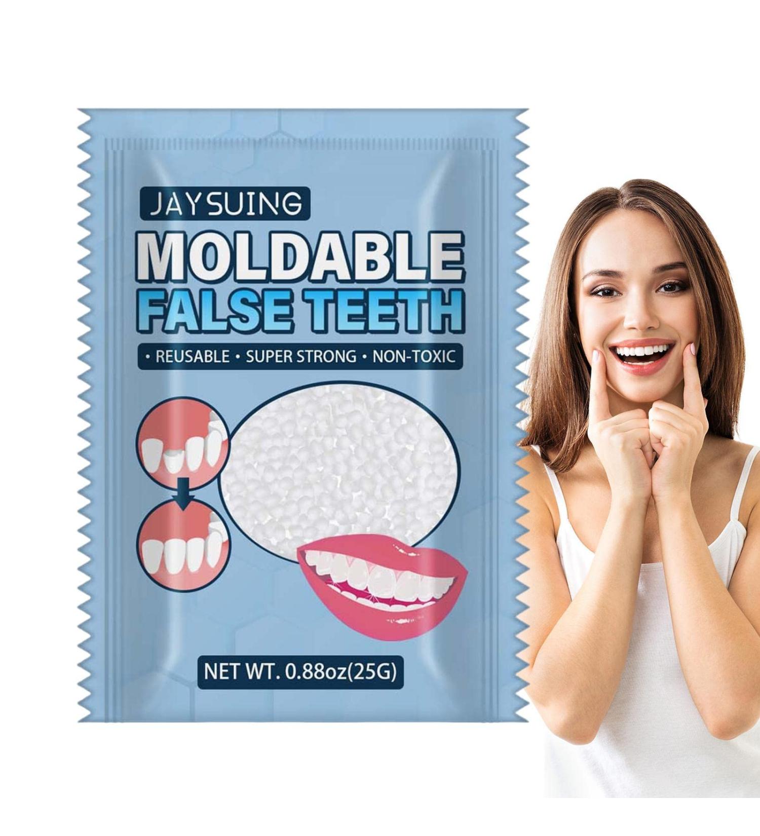 Fake Teeth for Missing Teeth - Temporary Tooth Repair Kit for Filling The Missing Broken Tooth and Gaps | Do It Yourself Thermal Fitting Beads for Vampire Dentures Moldable False Teeth - Buy Online on GoSupps.com