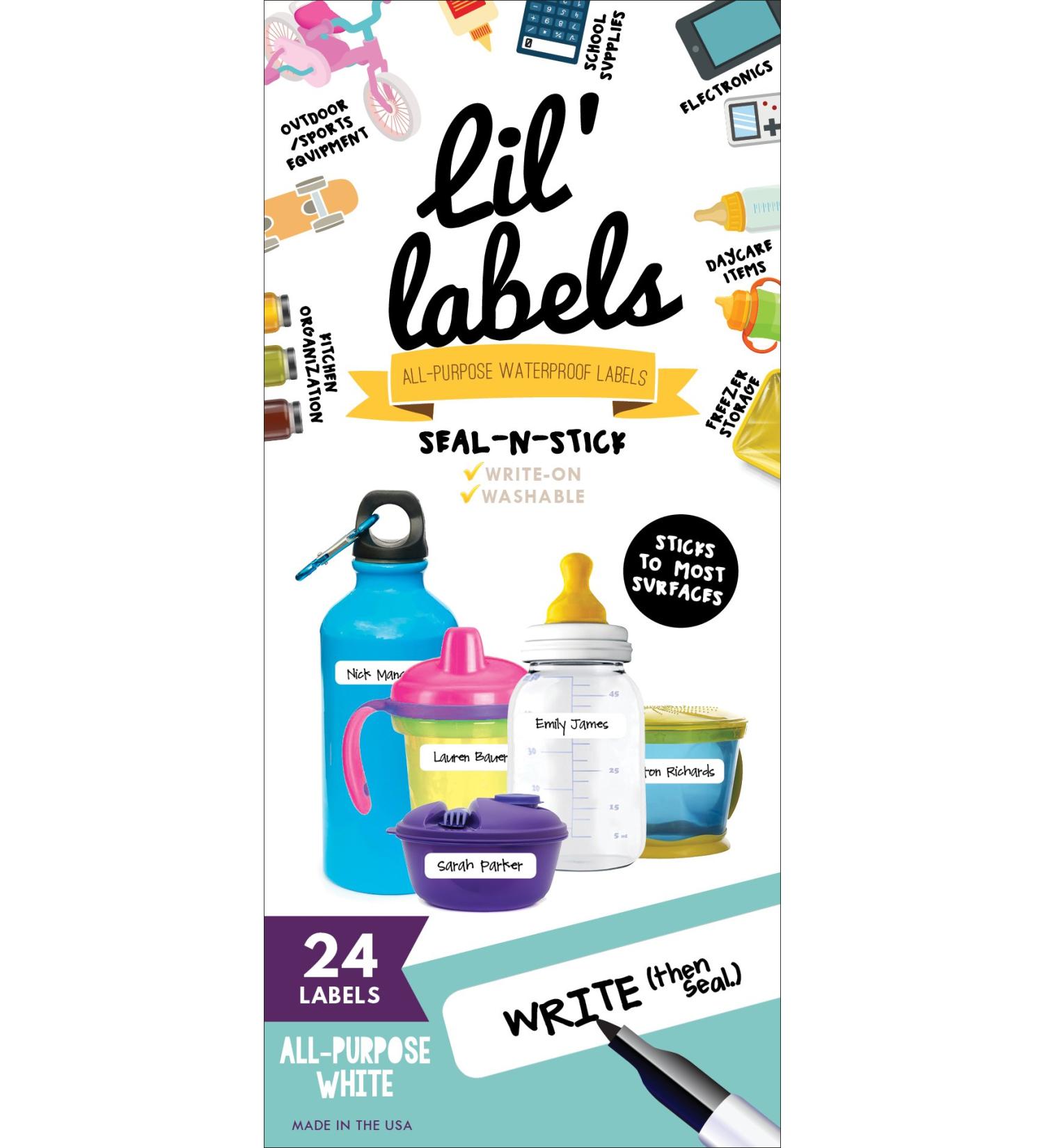 USA-Made Waterproof Write-On Food Labels - Multipurpose, Freezer & Dishwasher Safe for Home Organization - Self-Laminating Kitchen Labels (White) - Buy Online on GoSupps.com