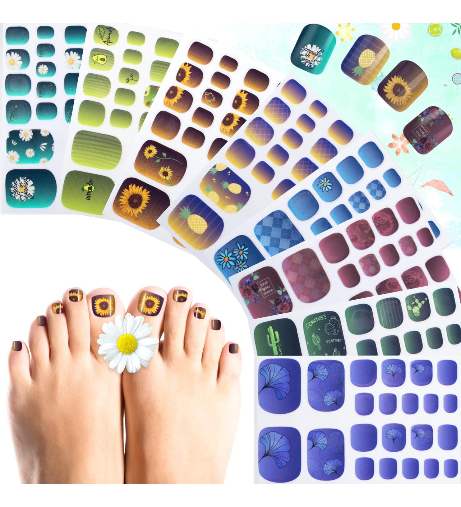 Self-Adhesive Toenail Polish Stickers - Color 03 | Nail Art Wraps & Decals for Manicure - Buy Online on GoSupps.com