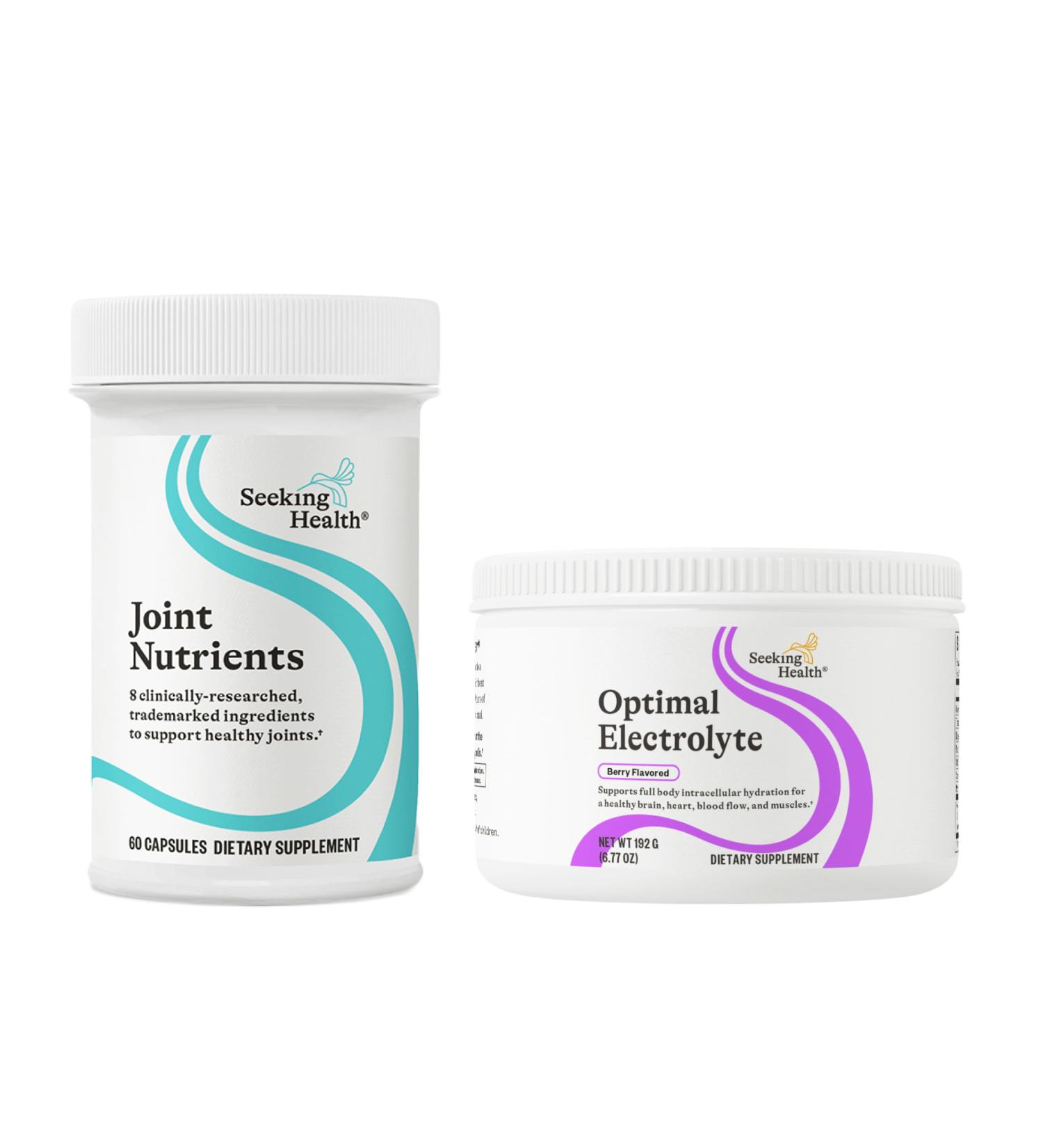 Joint Nutrients & Optimal Electrolyte: Collagen Niacin for Joint Health + Electrolyte Powder for Hydration & Energy Berry (60/30 Servings) - Buy Online on GoSupps.com