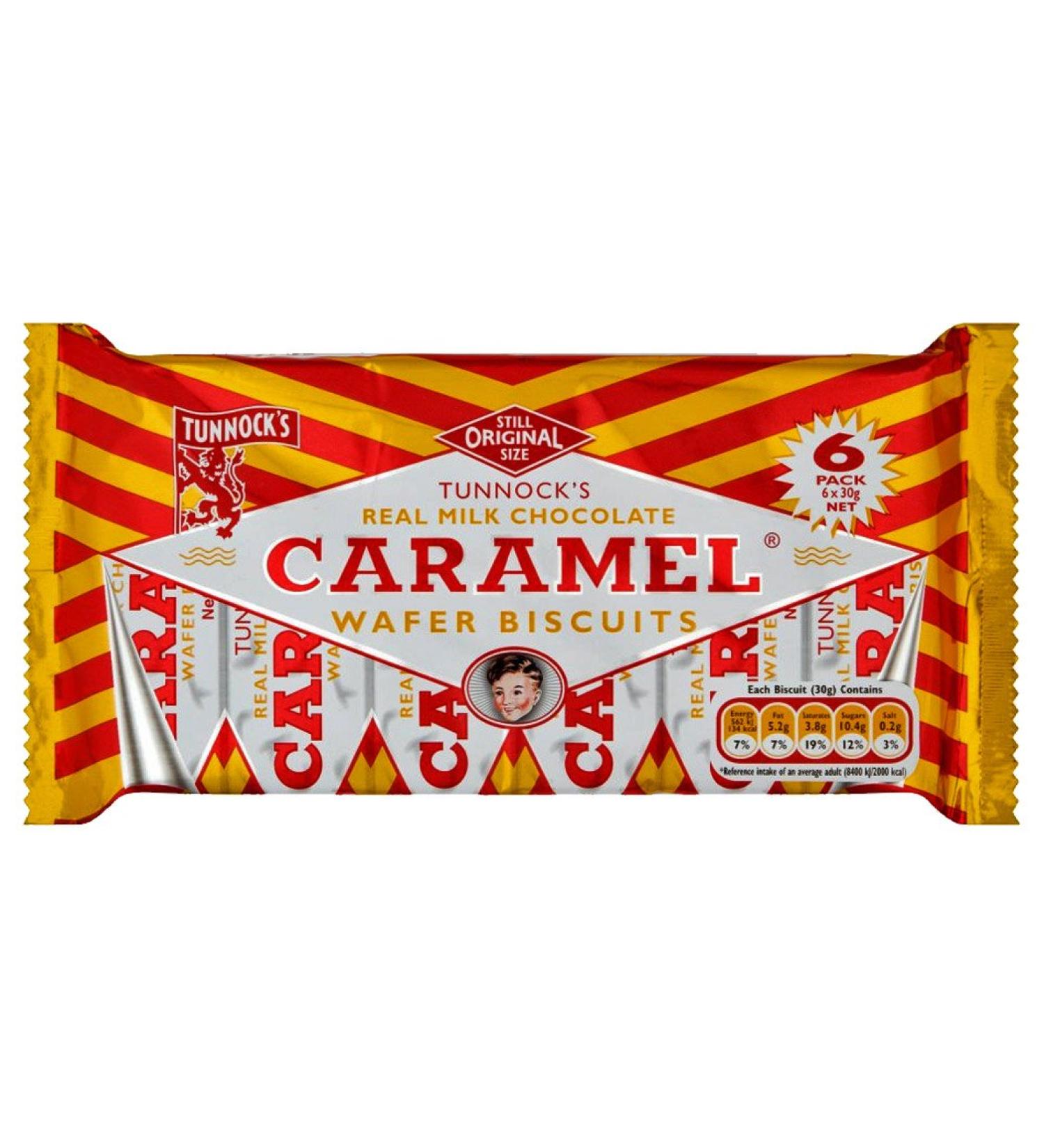 Tunnock's Real Milk Chocolate Caramel Wafer Biscuits 6 x 30g