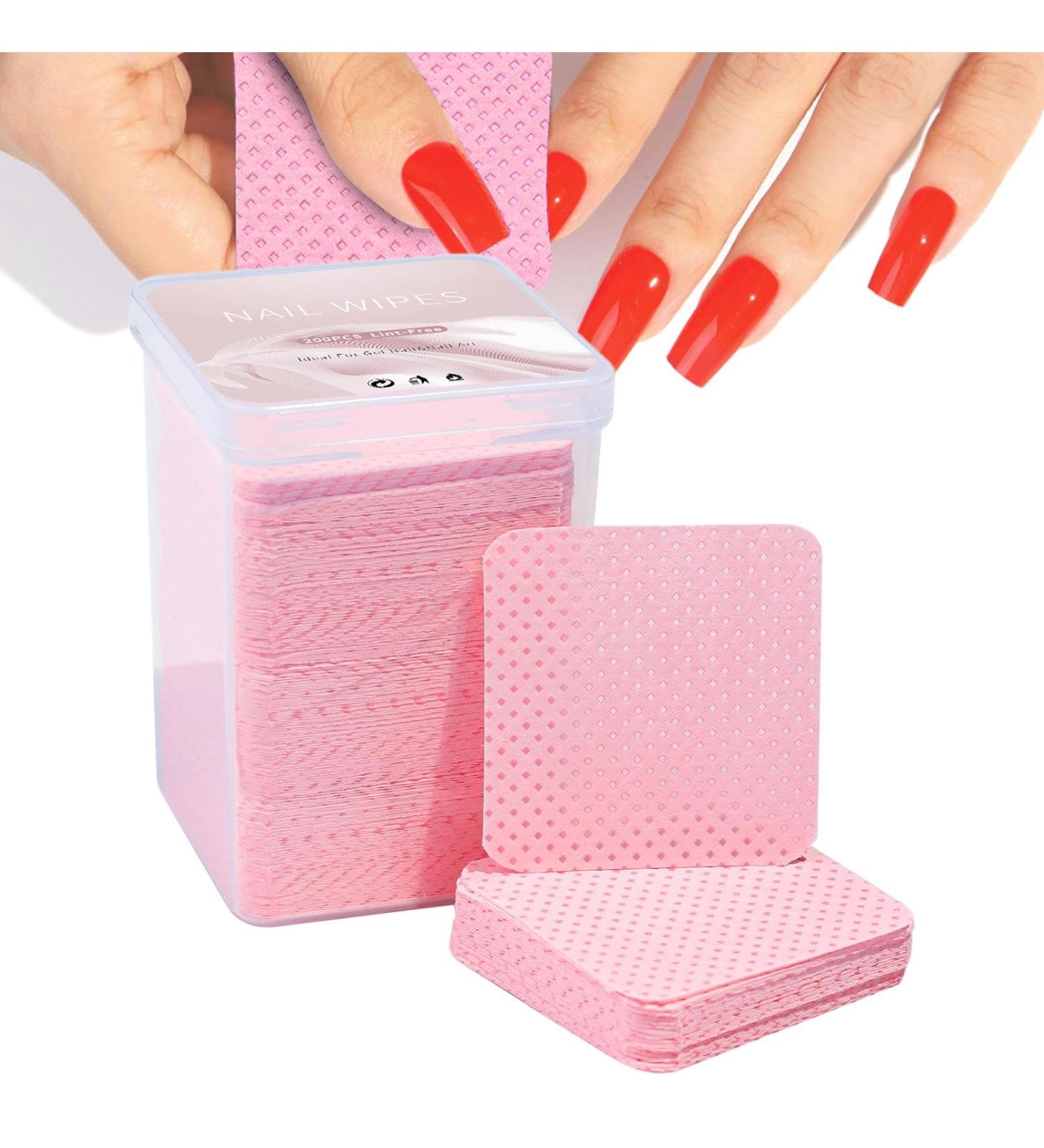 Siopob Lint Nail Wipes - 200 Polish Remover Pads Non-Woven Cleaning Wipes For Nails - Cleaning Wipes Sof-t And Square Lint Wipes For Lash Glue Nail Polish Remover Pads - Buy Online on GoSupps.com