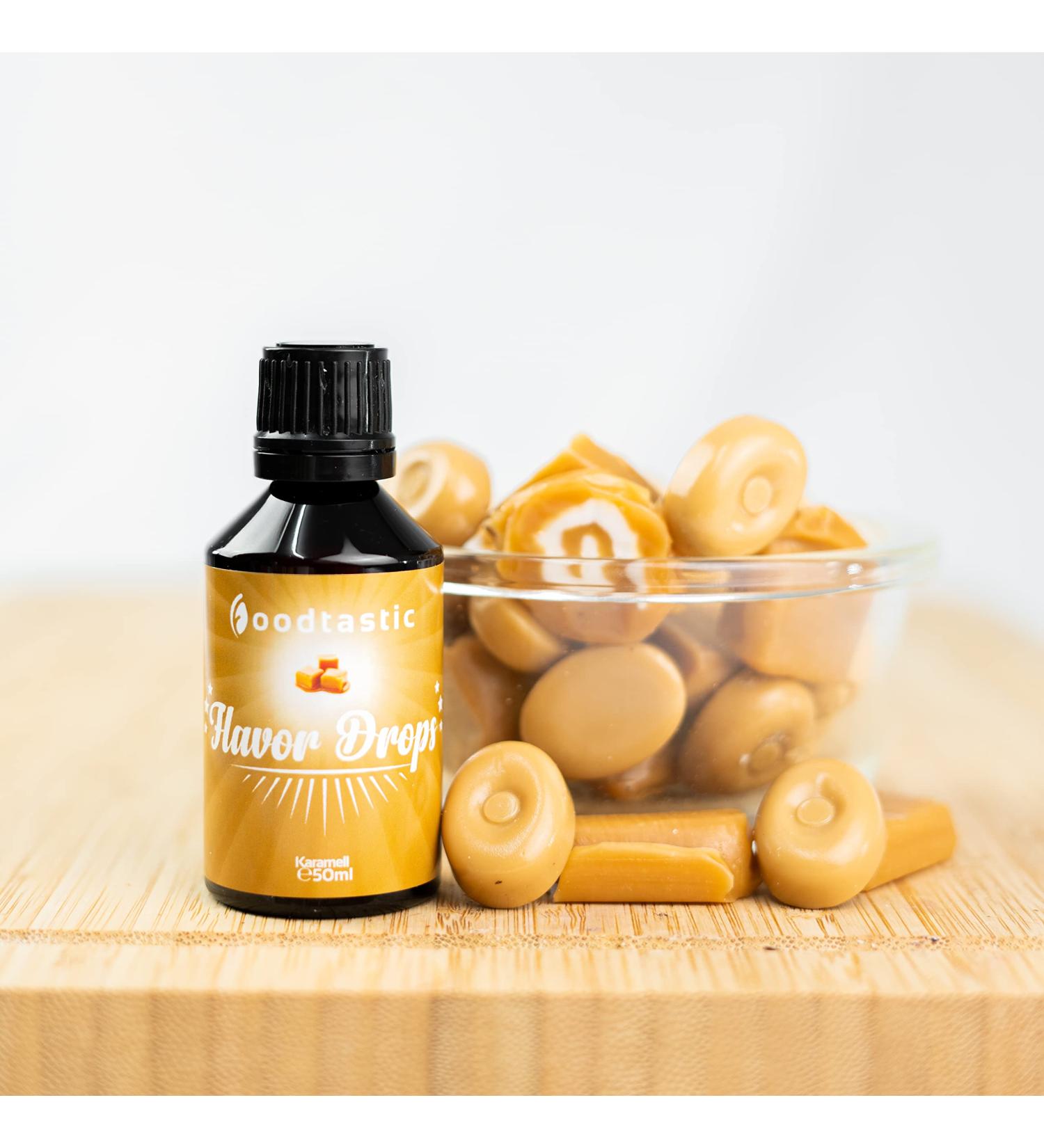 Buy Foodtastic Caramel Flavor Drops 50ml - Calorie-Free Sugar-Free Aroma Drops for Delicious Taste | Flavrops - Buy Online on GoSupps.com