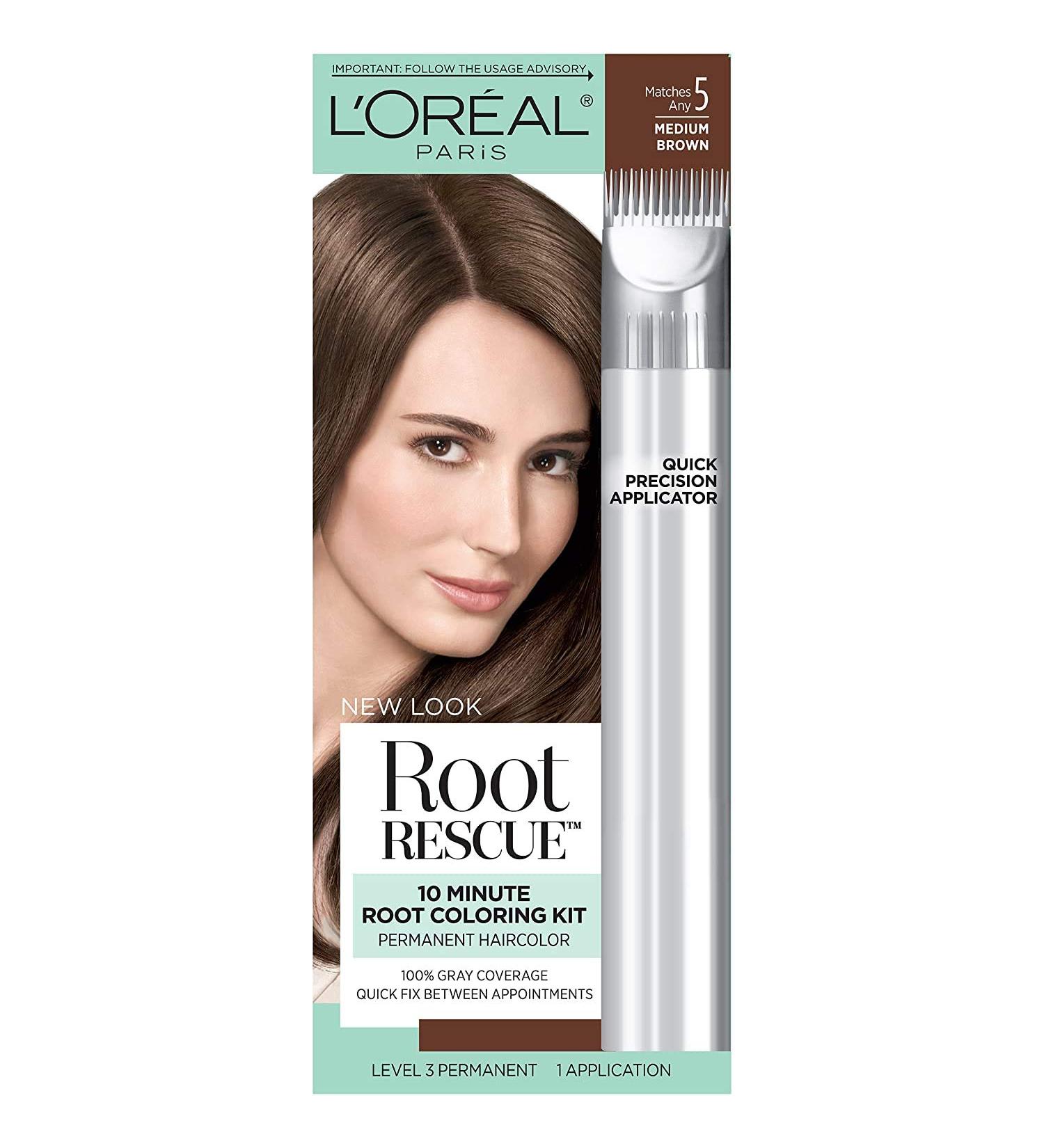 LOreal Root Rescue 10-Minute Coloring Kit - Medium Brown 5 | Fast & Easy Root Touch-Up - Buy Online on GoSupps.com