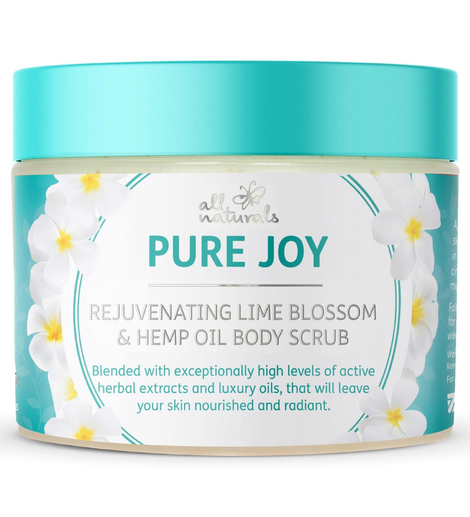 All Naturals Exfoliating Body Scrub Lime Blossom & Hemp Oil 400g Intensive Skin Nourishing & Skin Cell Reveval Treatment Gifts for Women. - Buy Online on GoSupps.com
