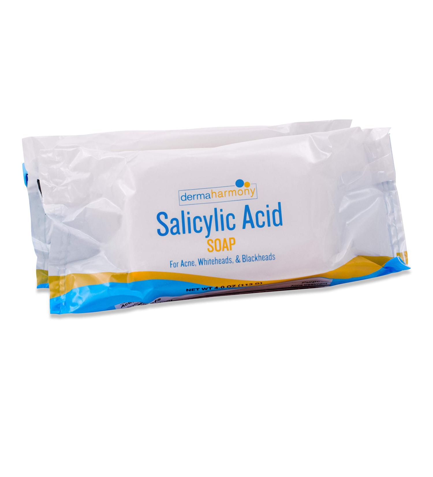 Dermaharmony 2% Salicylic Acid Soap for Acne - 2 Bars (4 oz each) - Buy Online on GoSupps.com
