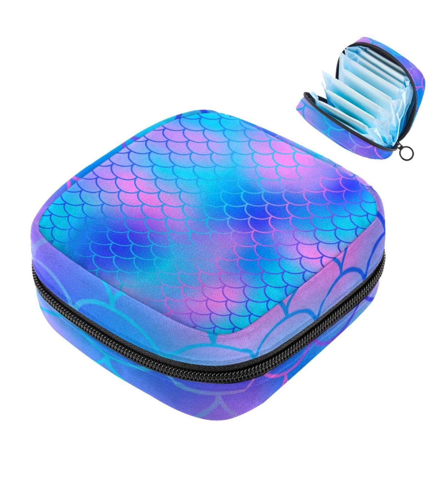 Mermaid Fish Scale Napkin Bag | Portable Zipper Pouch for Teens & Women - Shop Now! - Buy Online on GoSupps.com
