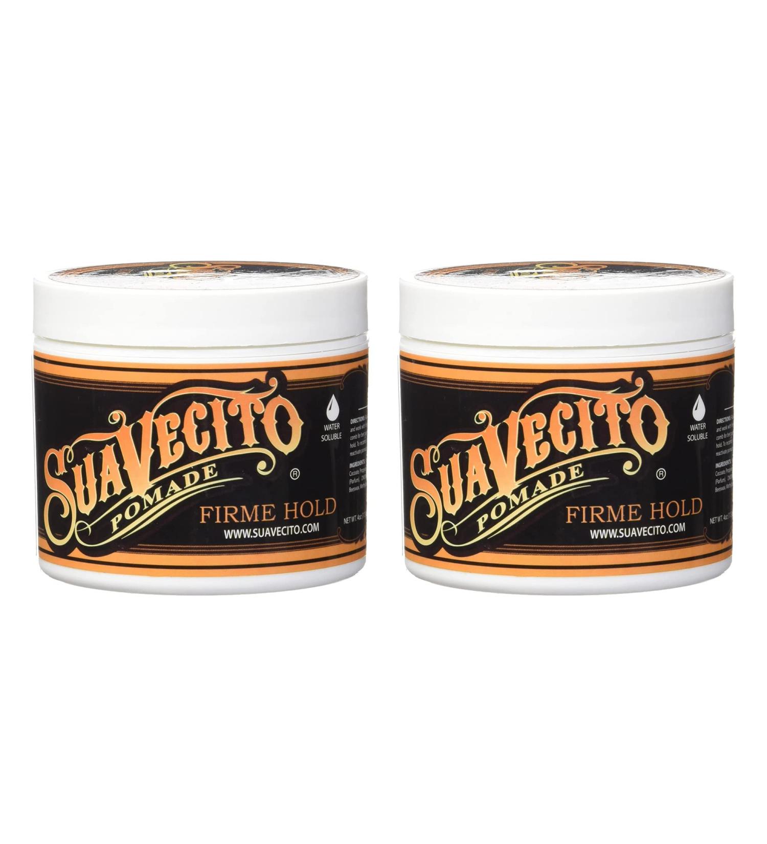 Suavecito Firme Strong Hold Pomade - 2 Pack | Medium Shine Water-Based Hair Gel for Men | Flake-Free Styling - 4oz/113g - Buy Online on GoSupps.com