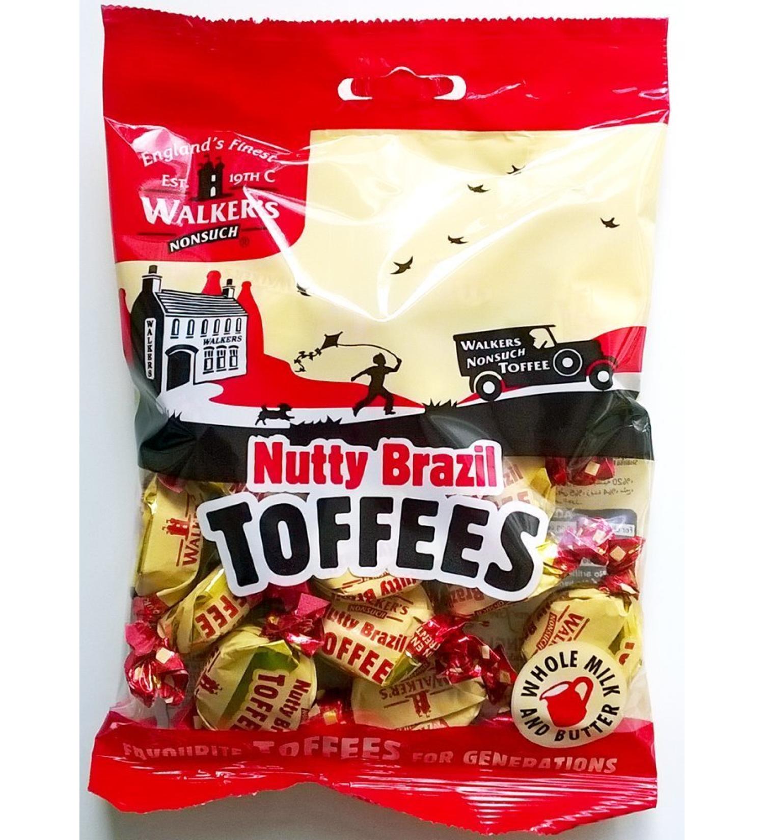 Walkers Nutty Brazil Toffees - 3 x 150gm