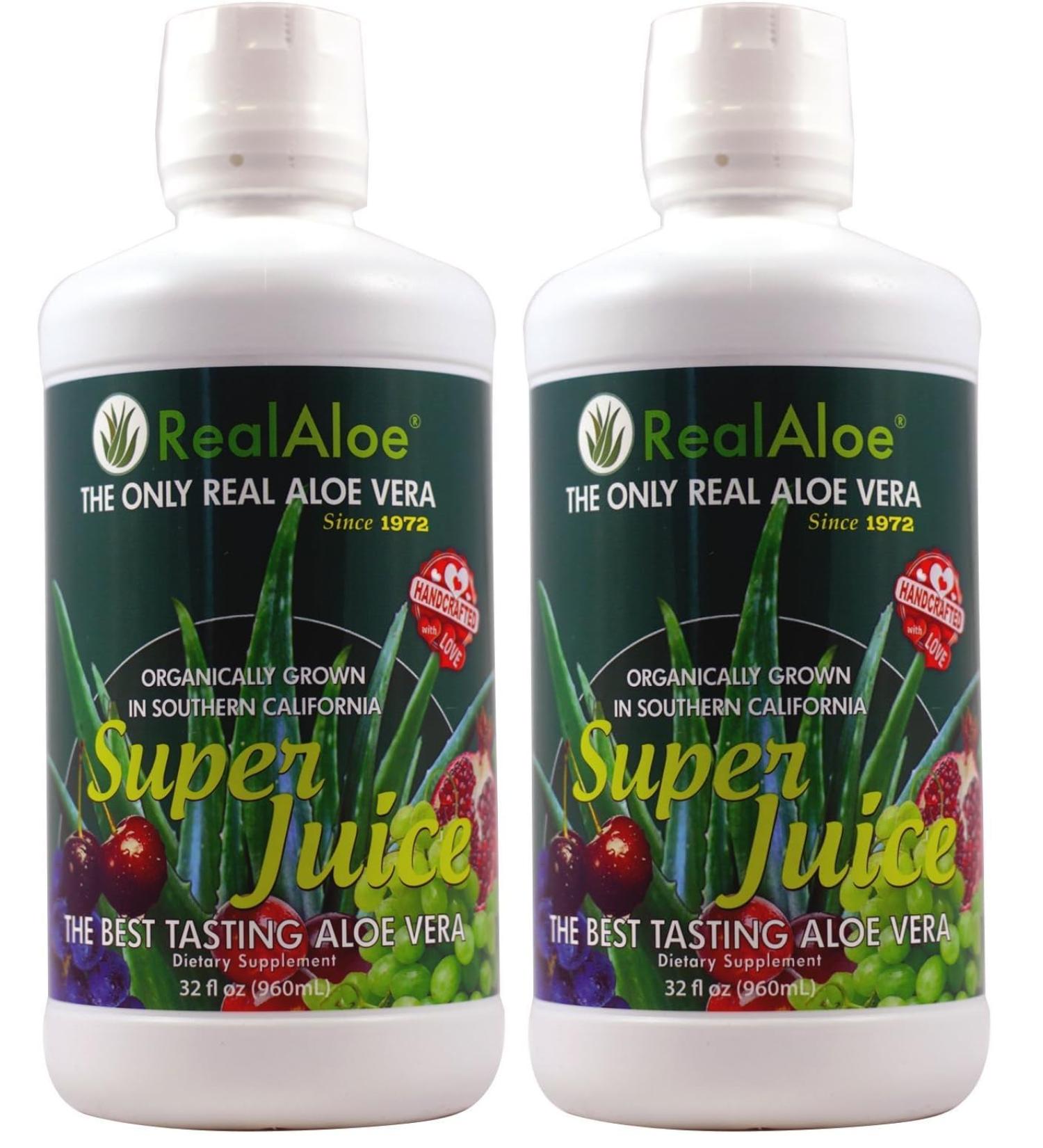 Real Aloe Vera Super Juice 32 Fluid Ounce (Pack of 2)