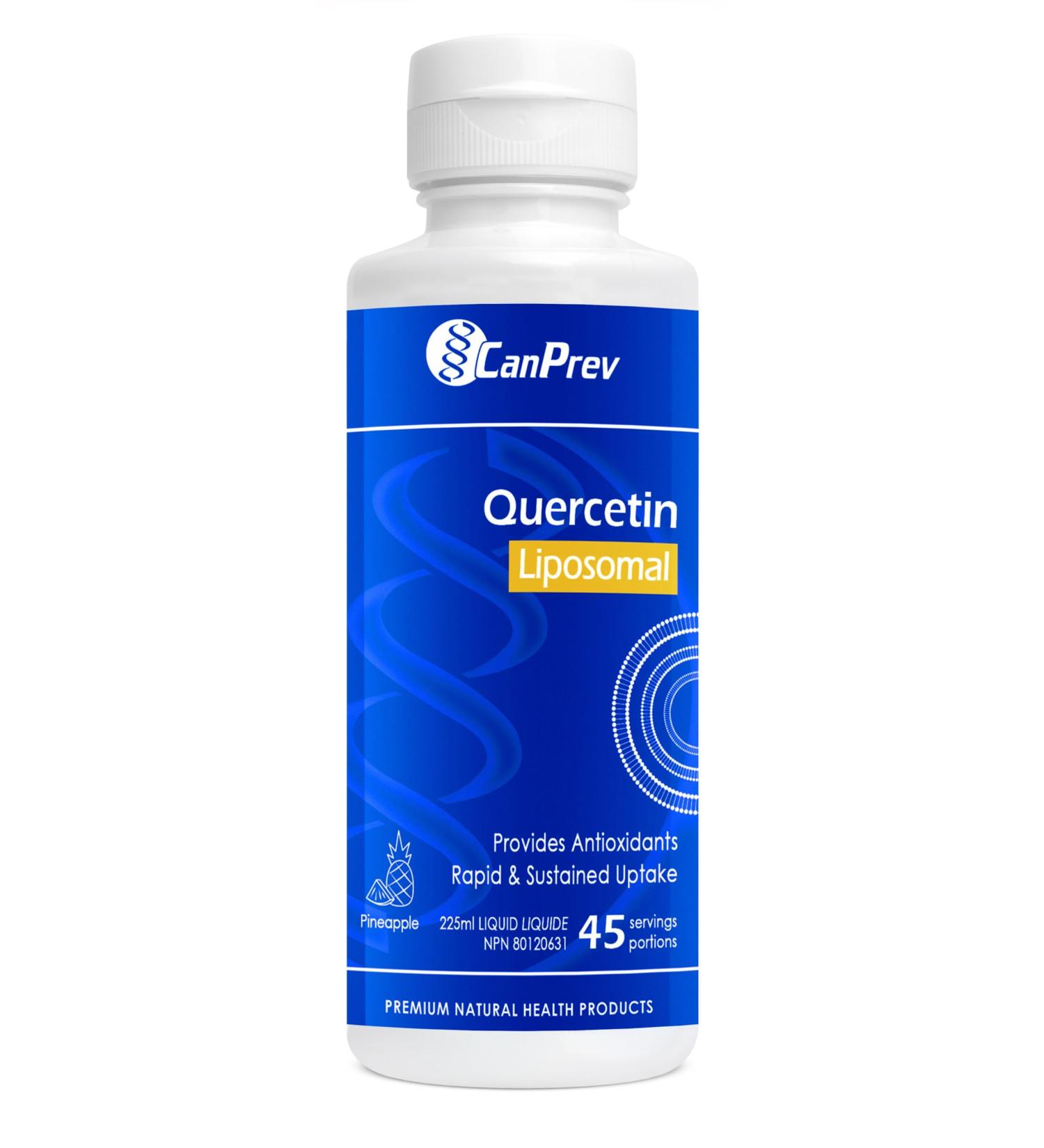 CanPrev Liposomal Quercetin 225ml Pineapple Flavor - Supports Immune & Cardiovascular Health Supplement for Antioxidant Healthy Blood Pressure & Circulation Liquid Quercetin for Enhanced Absorption - Buy Online on GoSupps.com