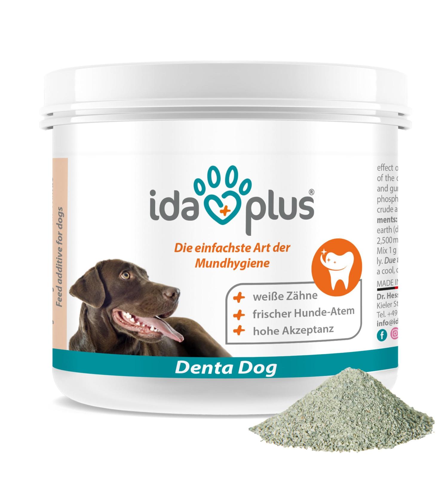 Ida Plus Denta Dog - Light Dog Dental Care | No Brush Needed | Fresh Breath & Plaque Control - 150g - Buy Online on GoSupps.com