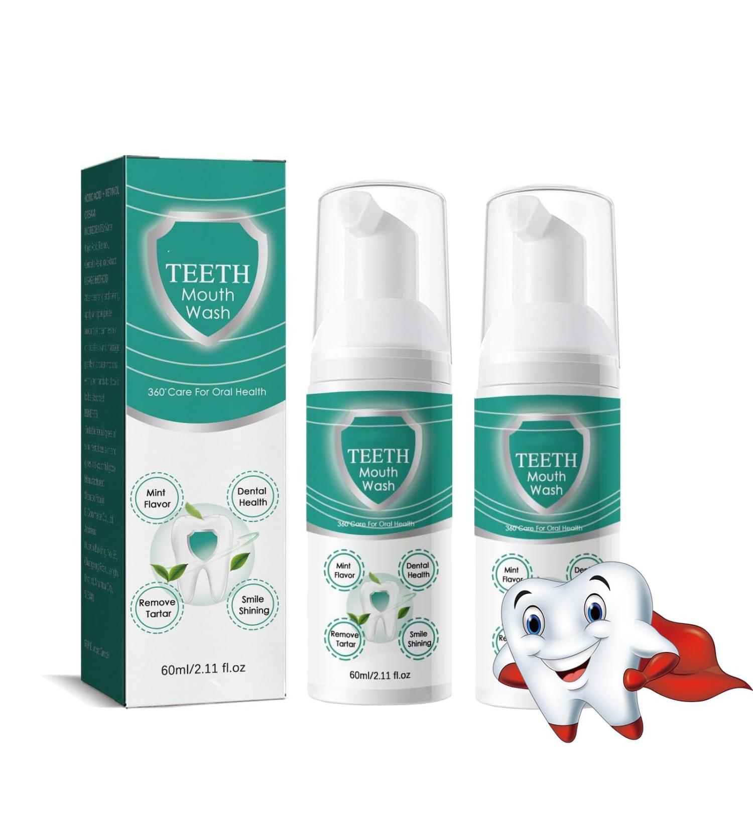 Jorondy Teeth Mouthwater - 2 Pieces Herbal Foam for Tooth Whitening & Oral Care - Buy Online on GoSupps.com