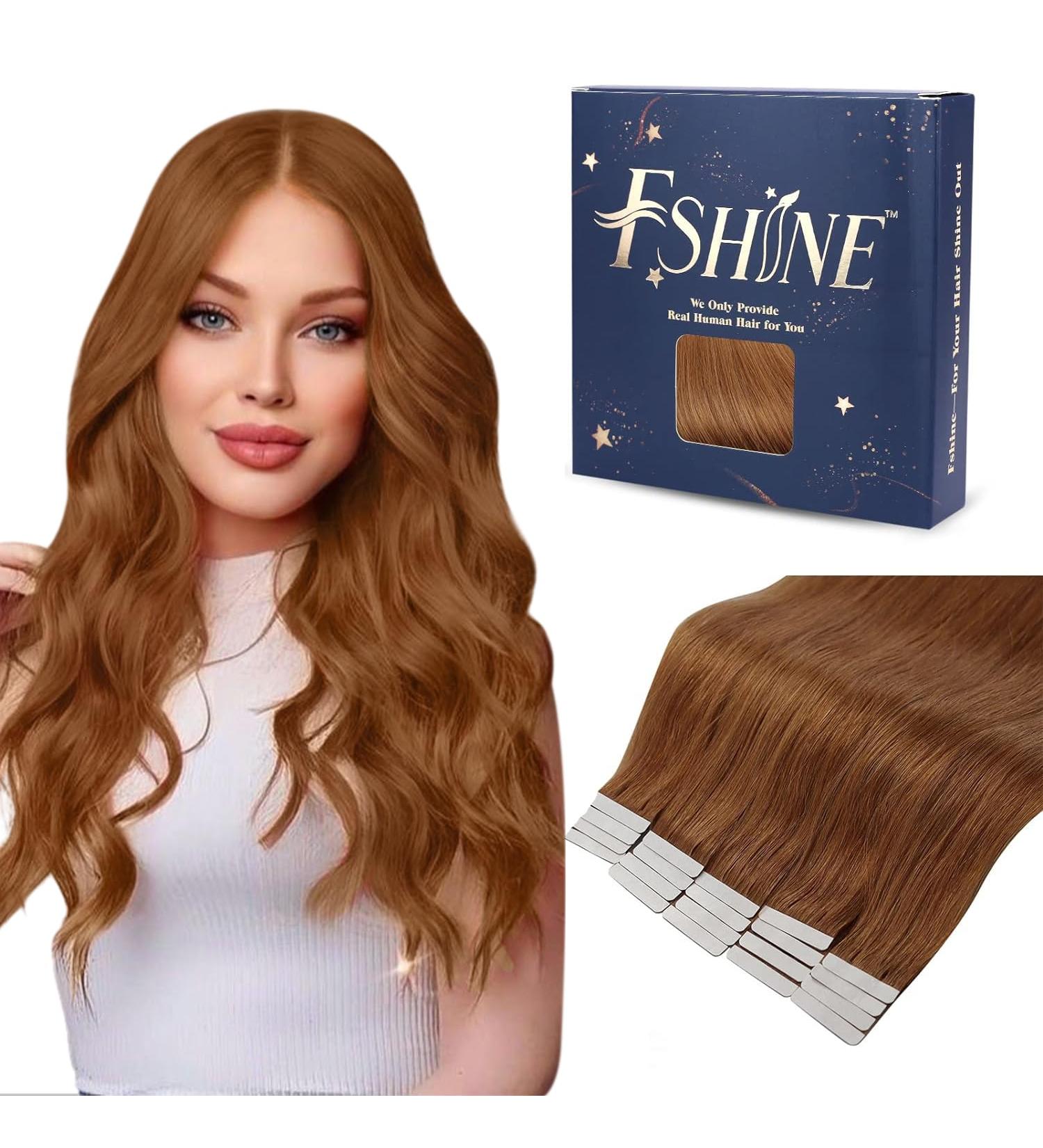 FSHINE Tape-In Hair Extensions | Real Remy Hair | 30cm 30g | Invisible Adhesive | 20pcs #330 - Buy Online on GoSupps.com