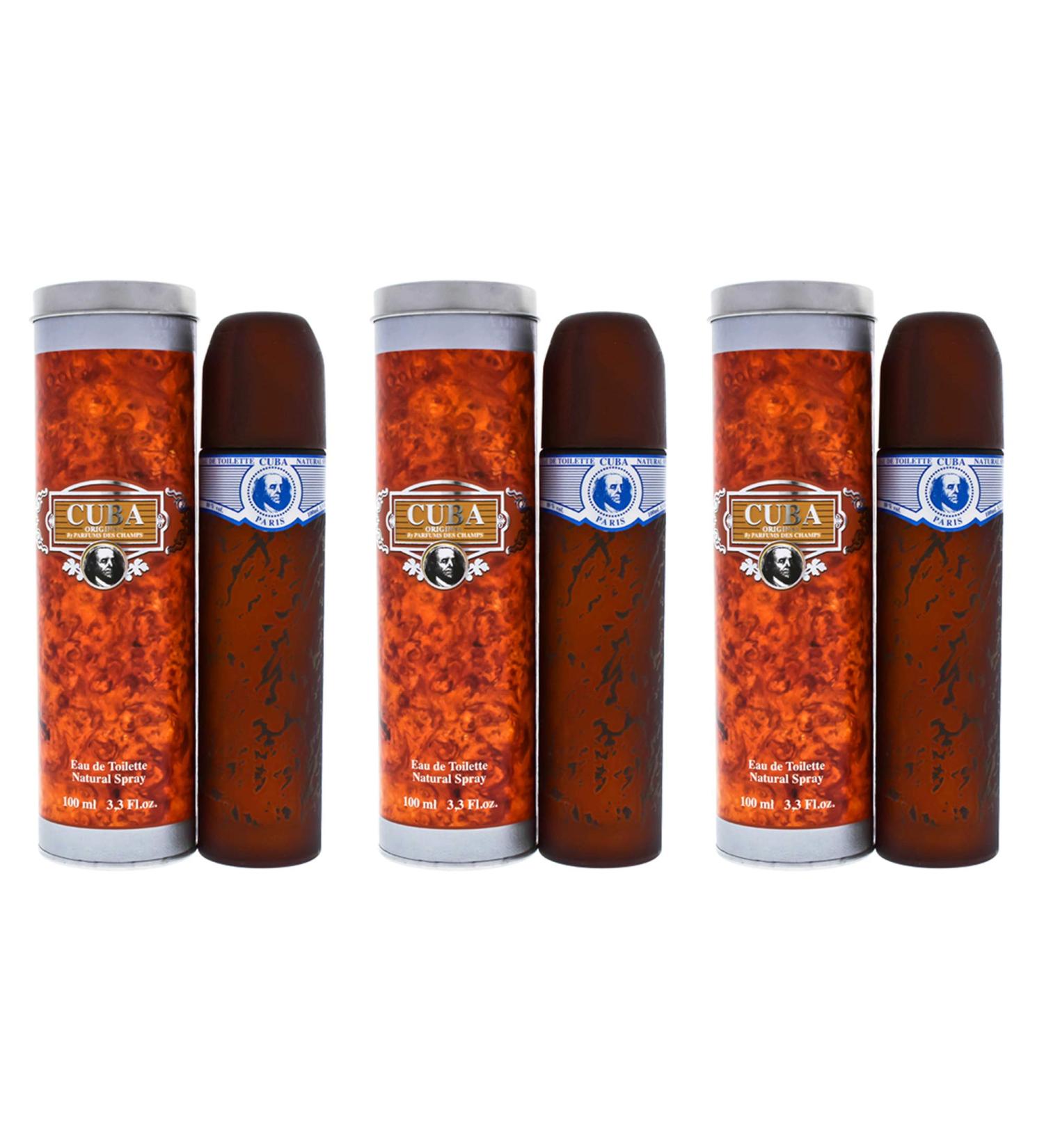 CUBA BLUE(M)EDT SP 3.4oz (Pack of 3)