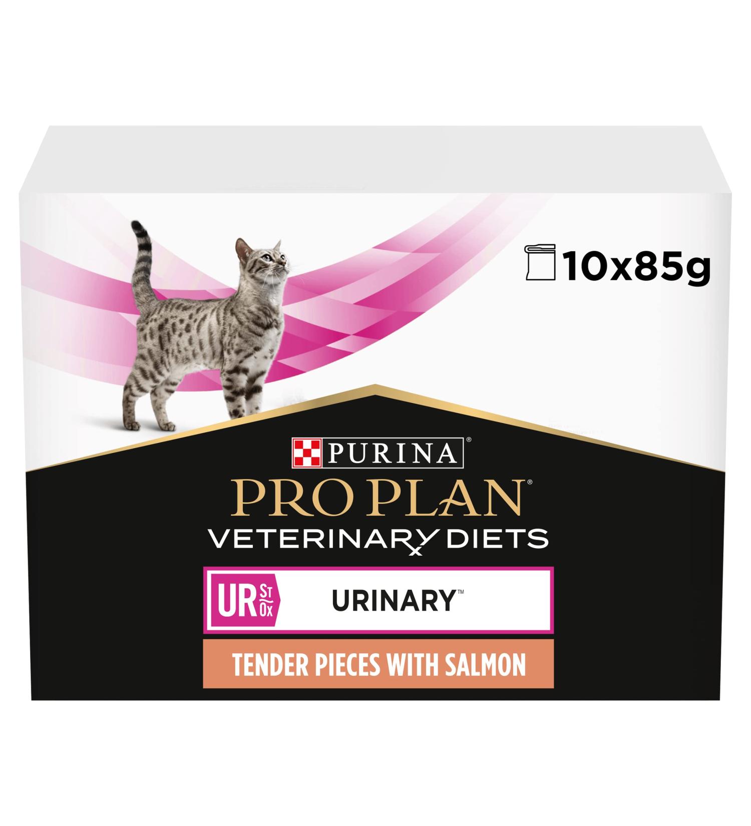 Pro Plan Veterinary Diets UR Urinary Wet Cat Food Salmon 10x85g Salmon 85 g (Pack of 1) - Buy Online on GoSupps.com