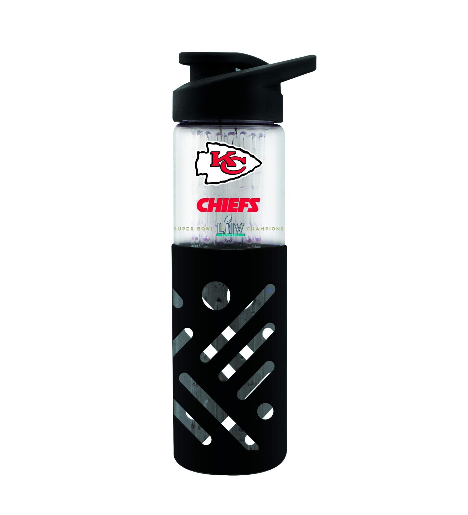 Kansas City Chiefs 2020 Super Bowl LIV Champions Glass Water Bottle - 23oz - Buy Online on GoSupps.com