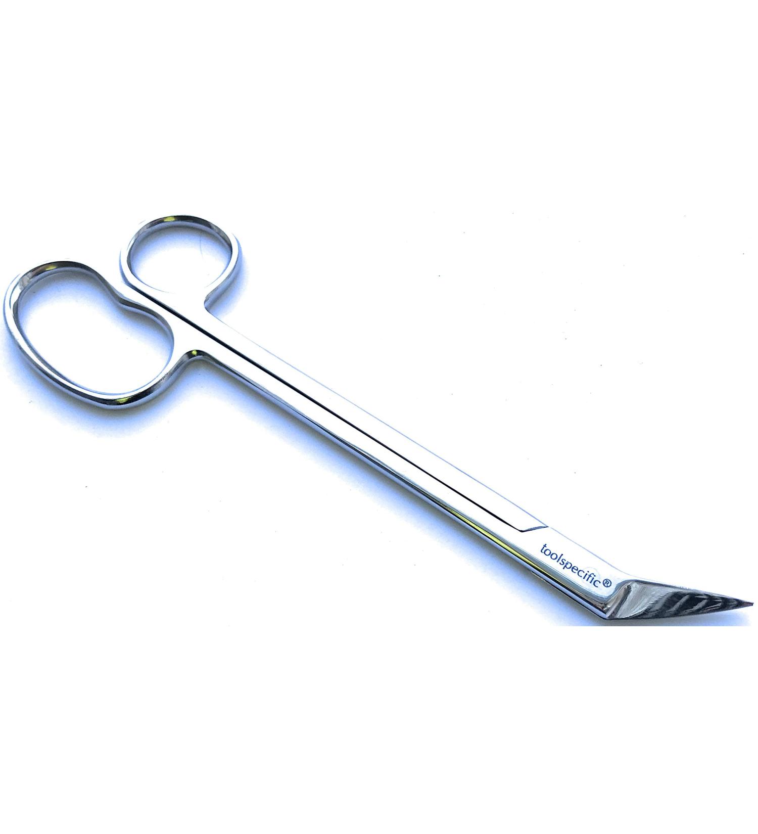 Toolspecific Toenail Scissors Extra Long 7.25'' Angled With Micro Serrated Blade